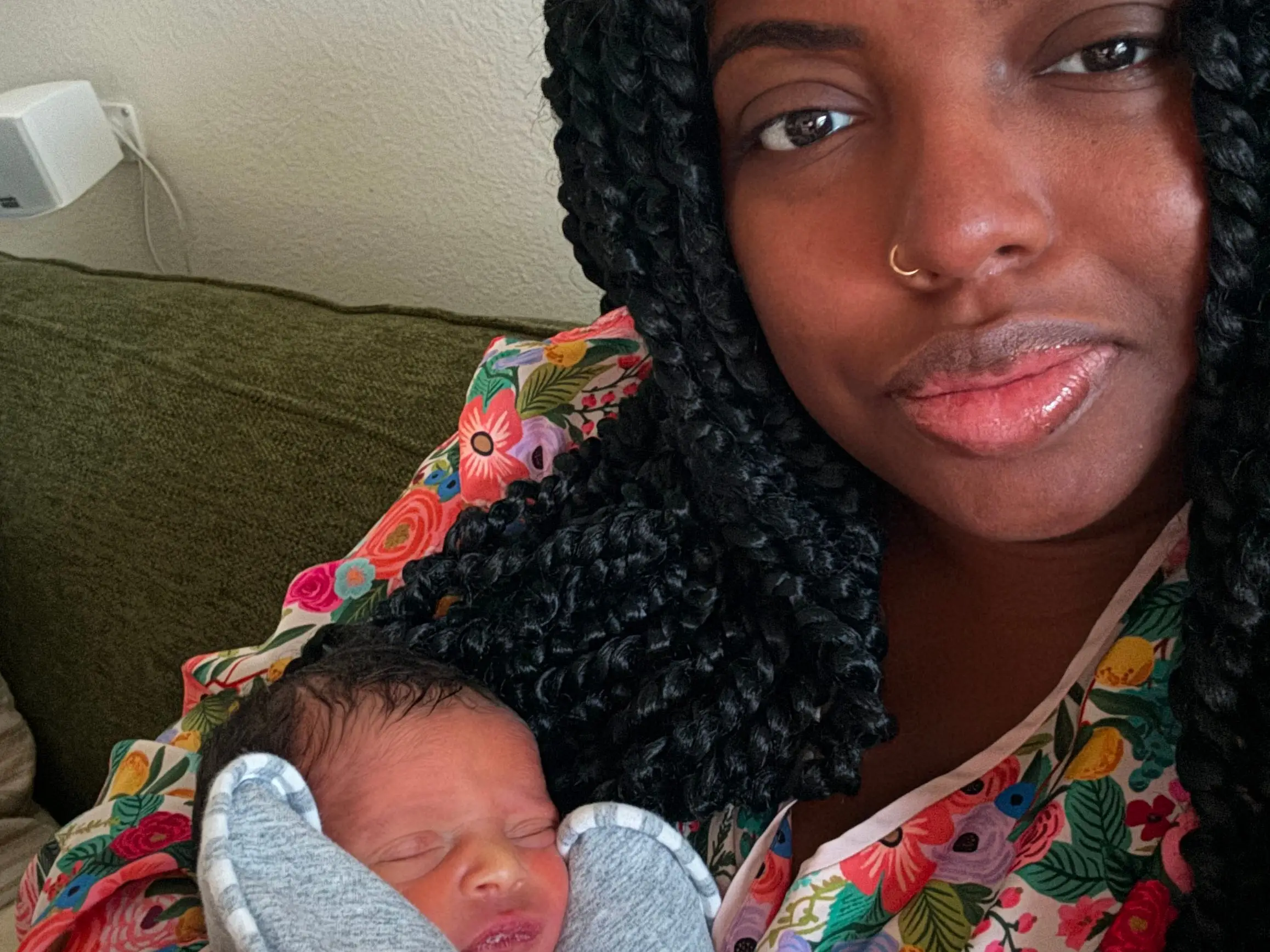Mom holding baby