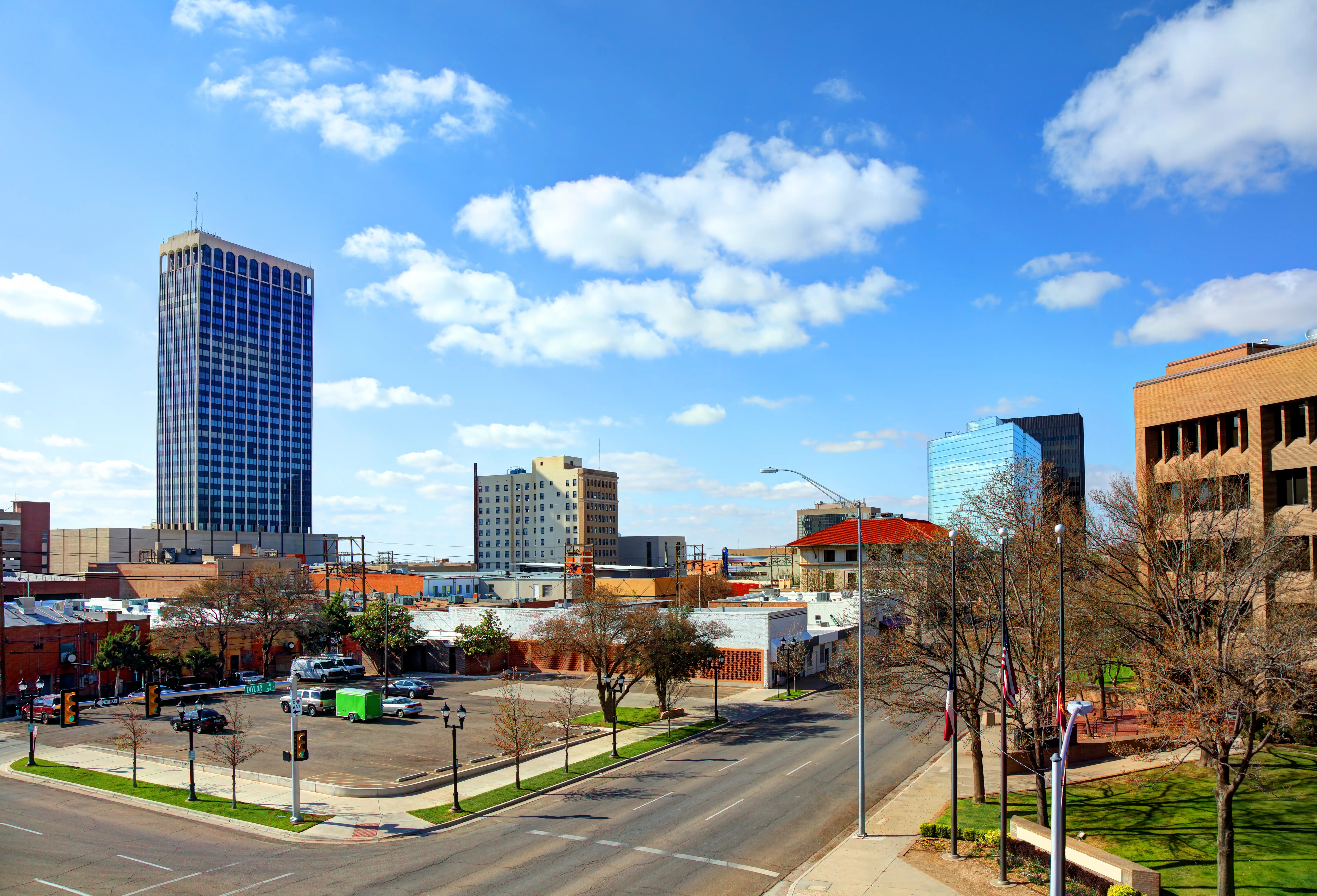 The cityscape in Amarillo, Texas.