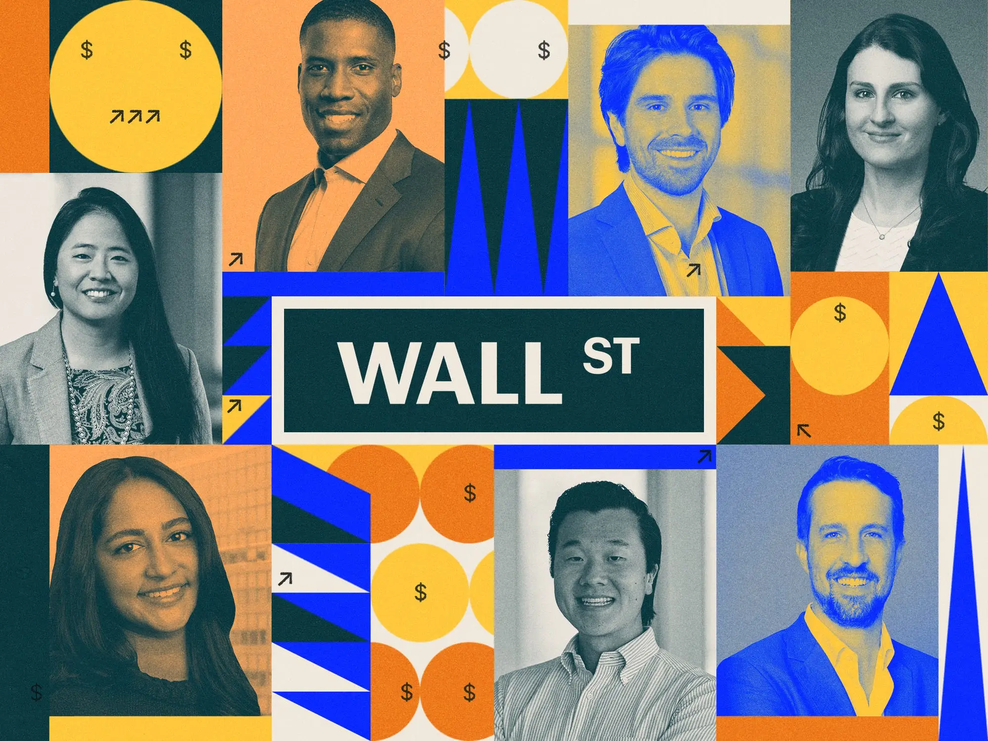 collage of Rising stars of Wall Street  headshots 2025