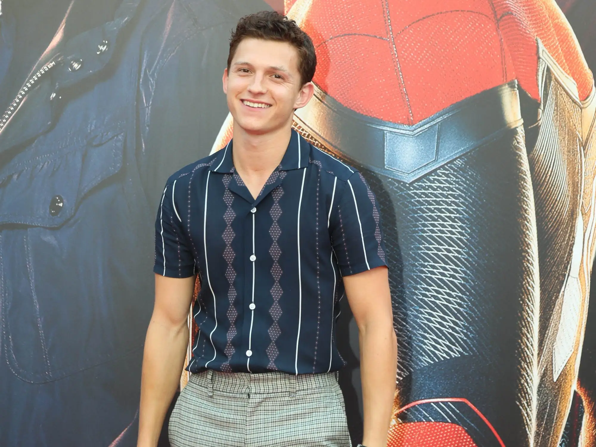 English actor Tom Holland attends the press conference of film 'Spider-Man: Far From Home' on June 11, 2019 in Beijing, China.