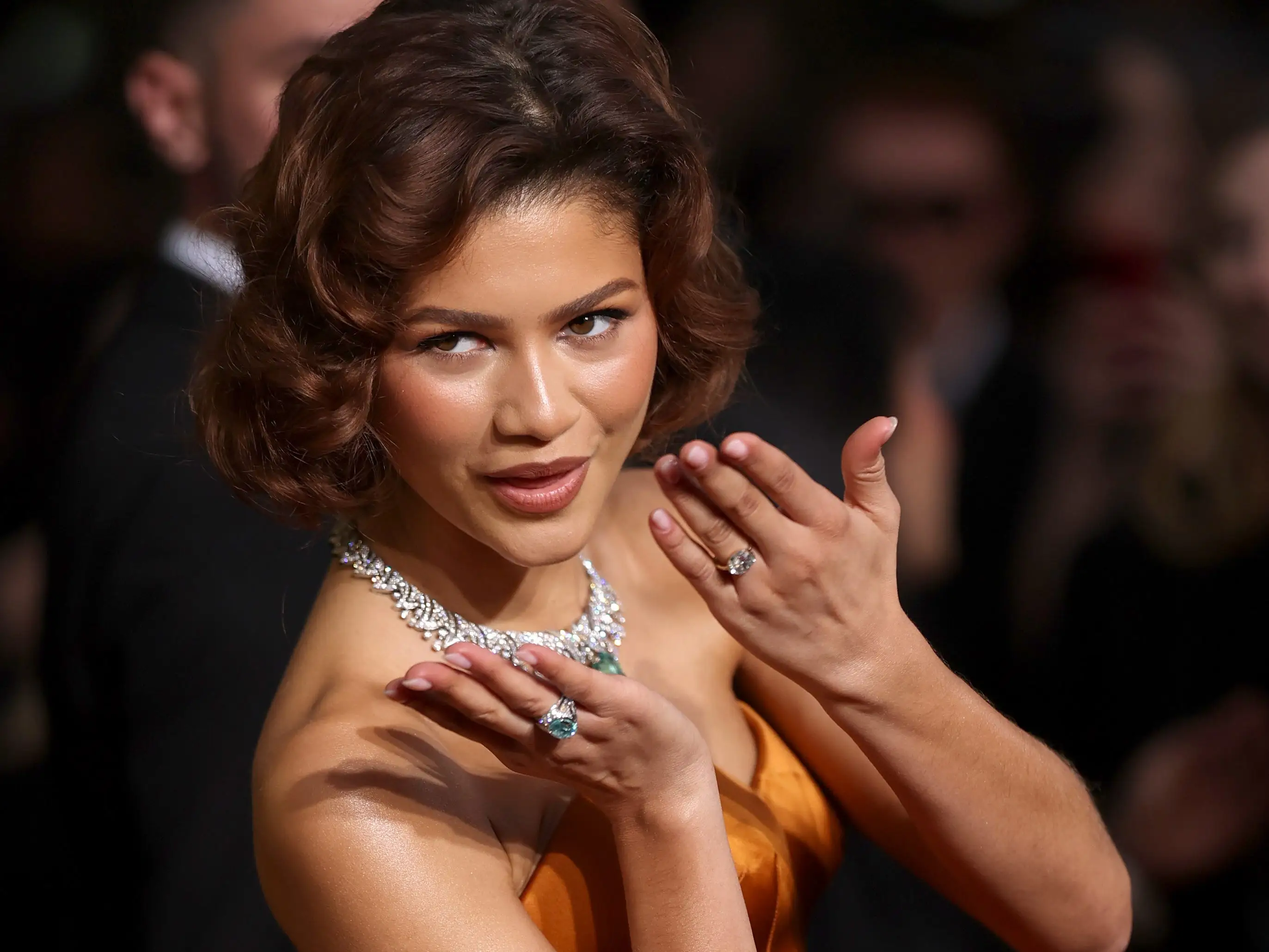 Zendaya attends the 82nd Annual Golden Globe Awards at The Beverly Hilton on January 05, 2025 in Beverly Hills, California.