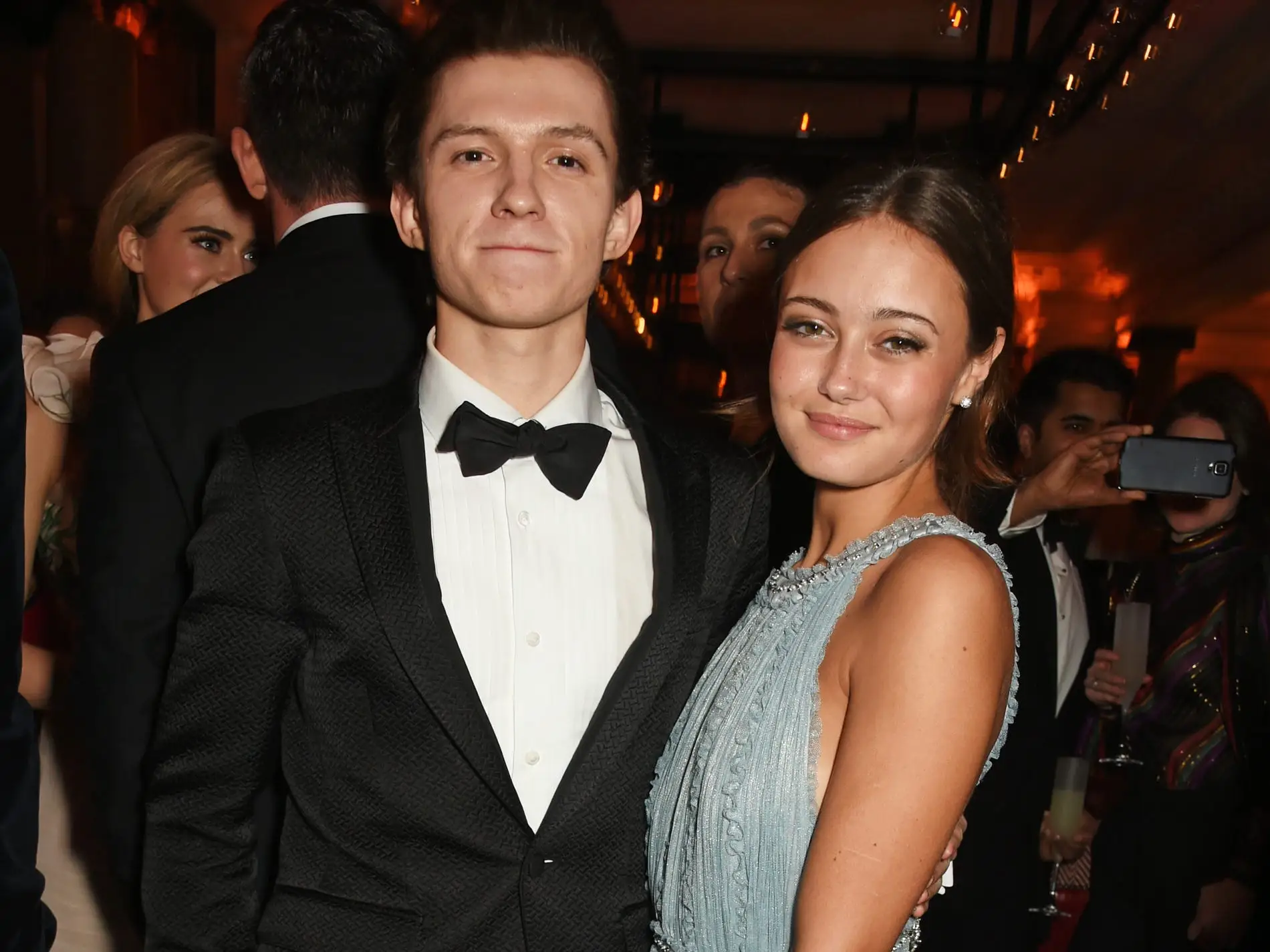 Tom Holland (L) and Ella Purnell attend The Weinstein Company, Entertainment Film Distributors, Studiocanal 2017 BAFTA After Party in partnership with Ben Sherman & Kat Florence at Rosewood London on February 12, 2017 in London, England.