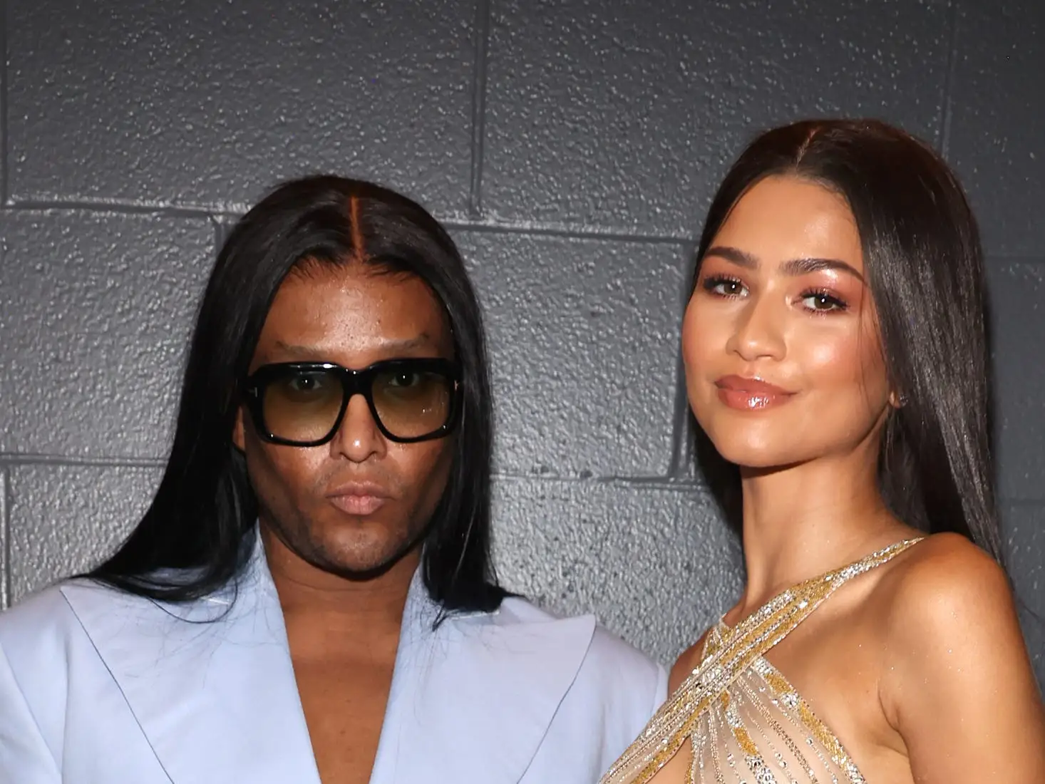 Law Roach and Zendaya are seen backstage at the 2024 Rock & Roll Hall Of Fame Induction Ceremony streaming on Disney+ at Rocket Mortgage Fieldhouse on October 19, 2024
