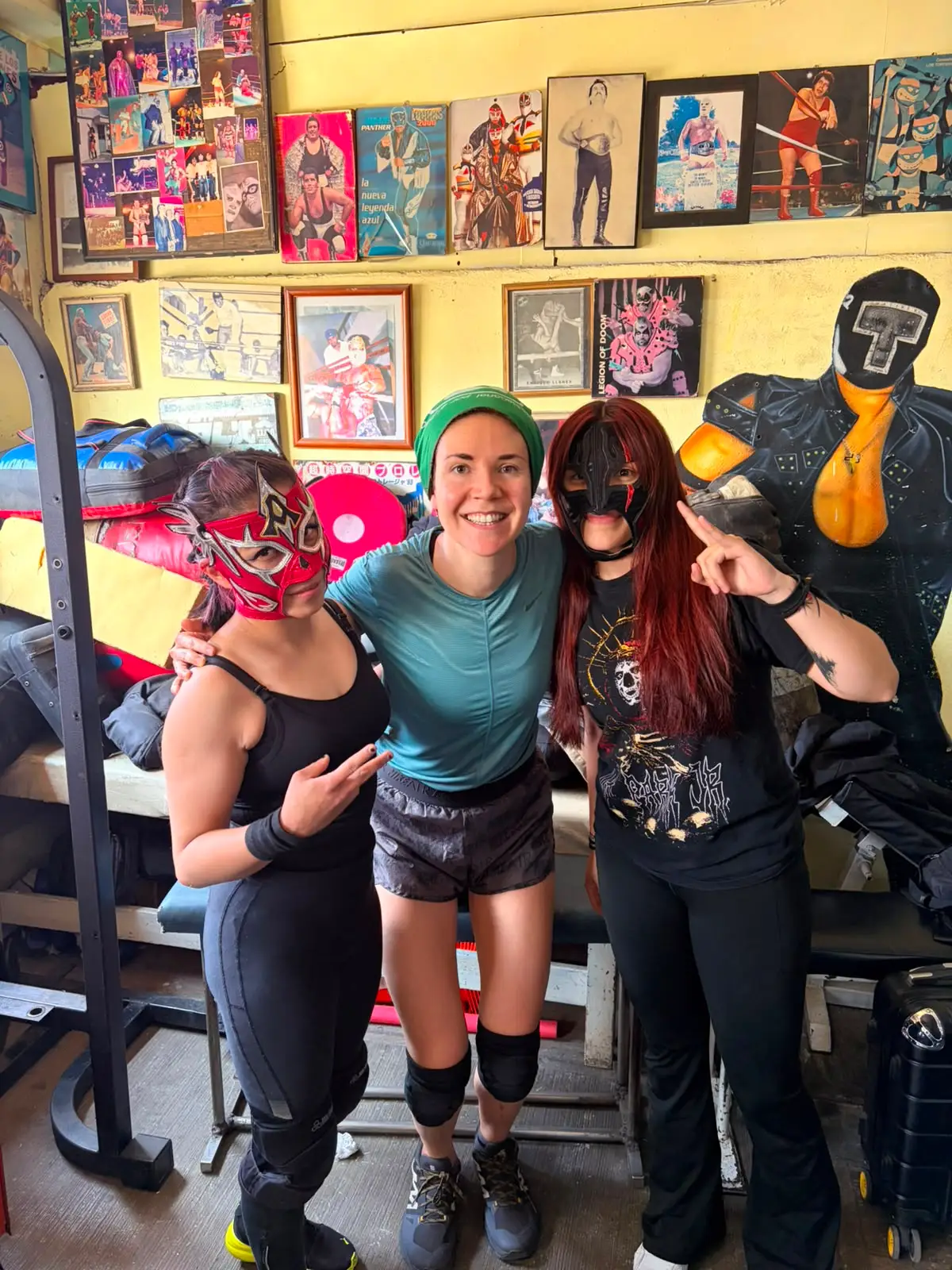 The author with luchadoras.
