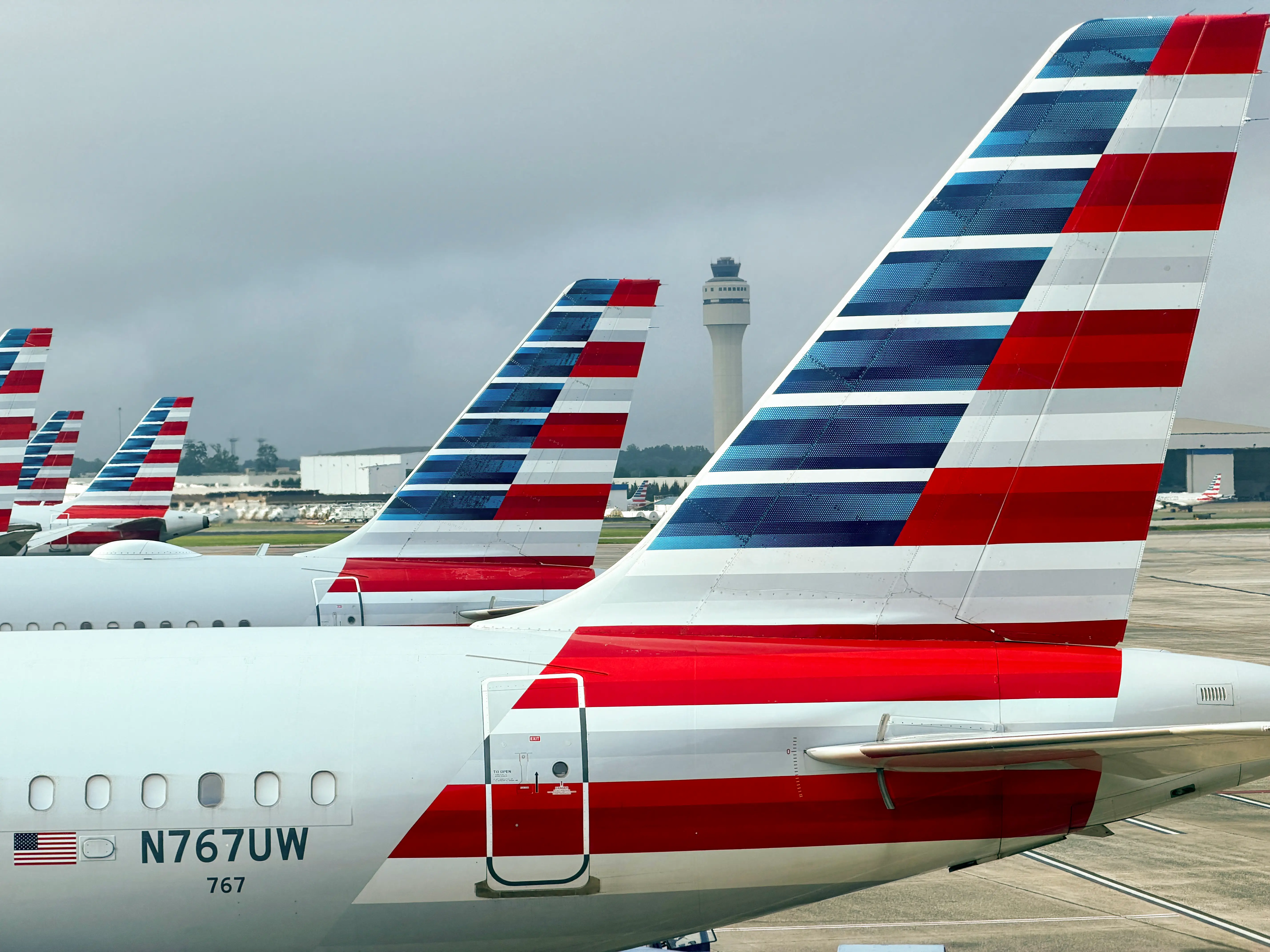 American Airlines tails.