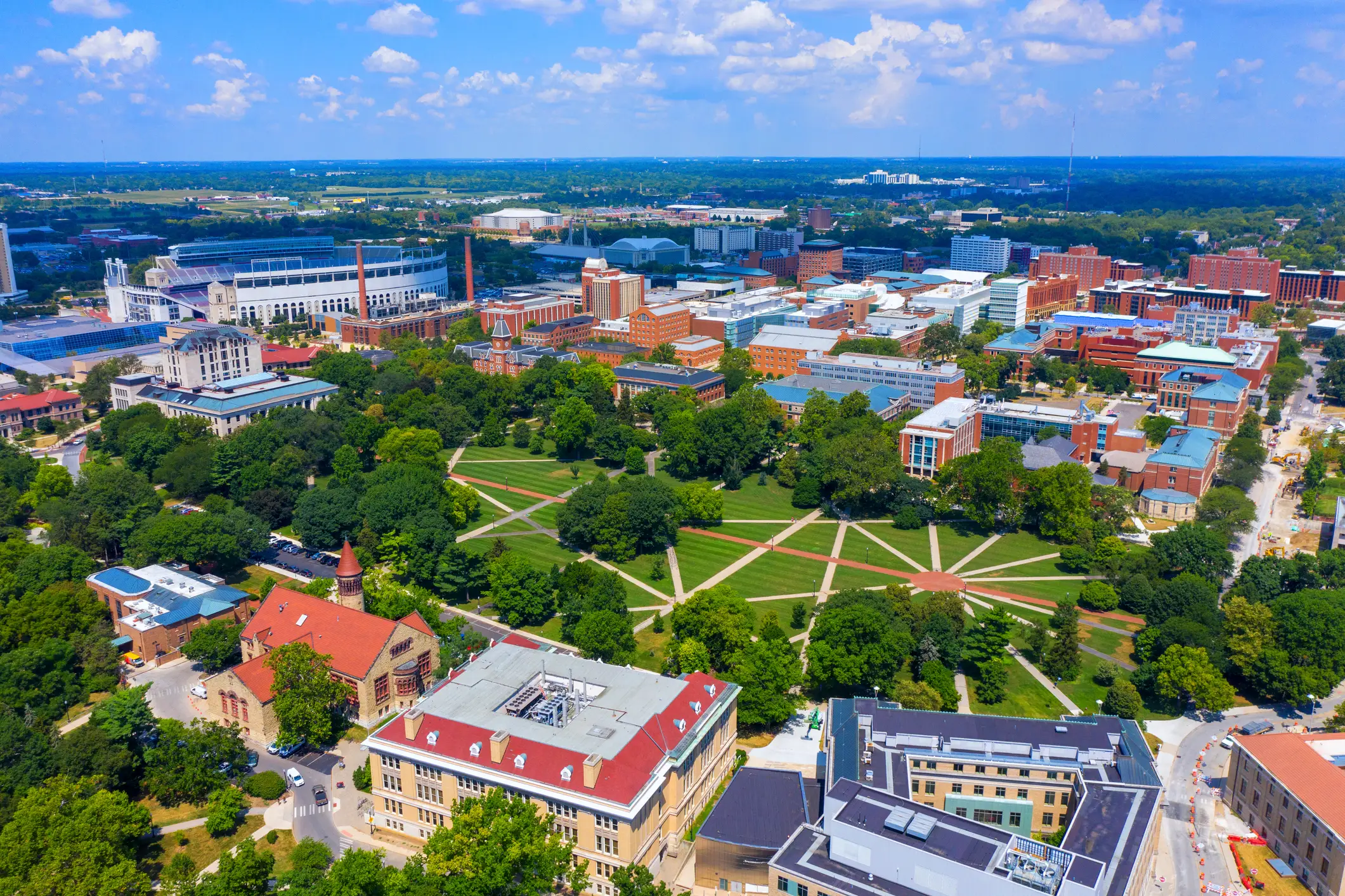 Aerial view of Columbus Ohio stock photo