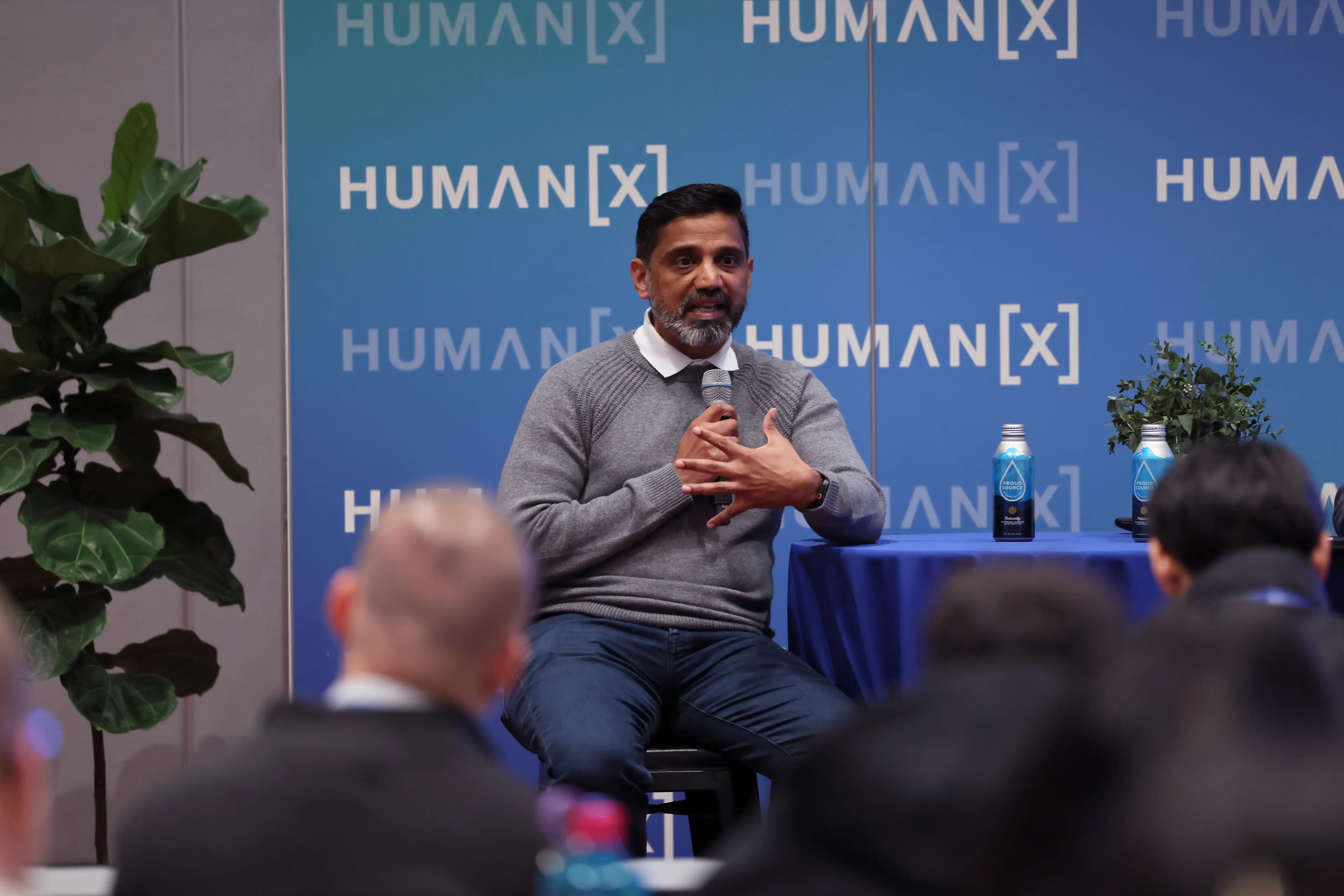 Praveen Neppalli Naga speaks during the