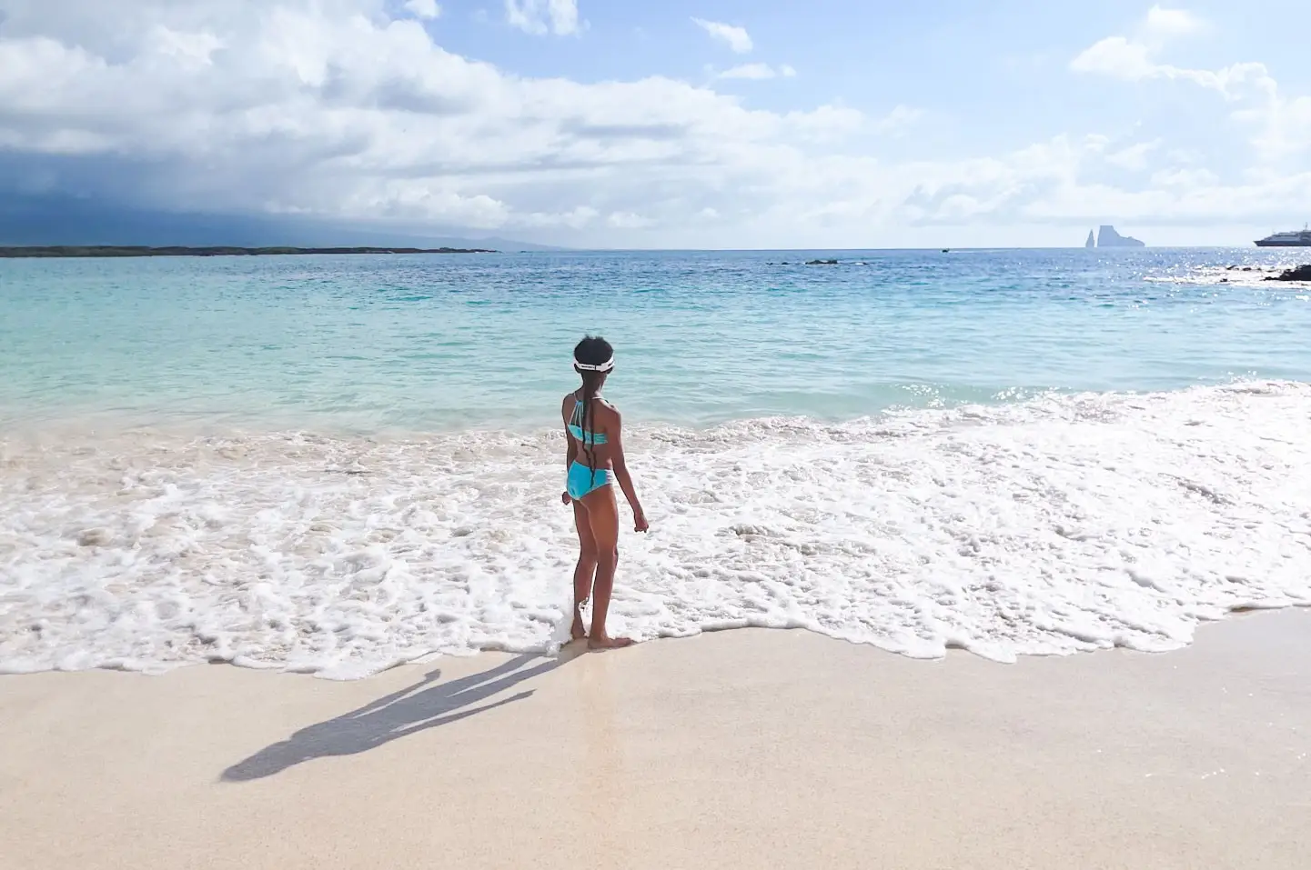The author's daughter on Cerro Brujo Beach.