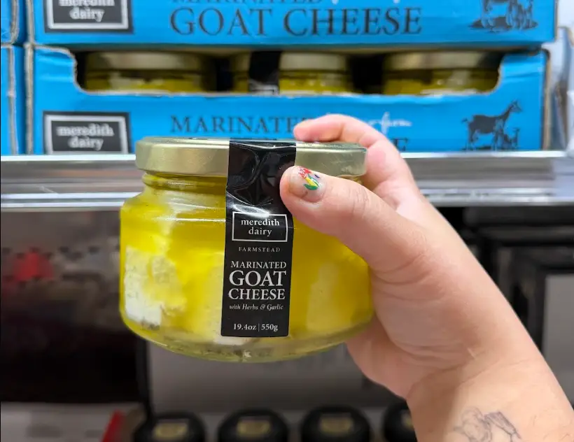 Meredith Valley marinated goat cheese with herbs and garlic.
