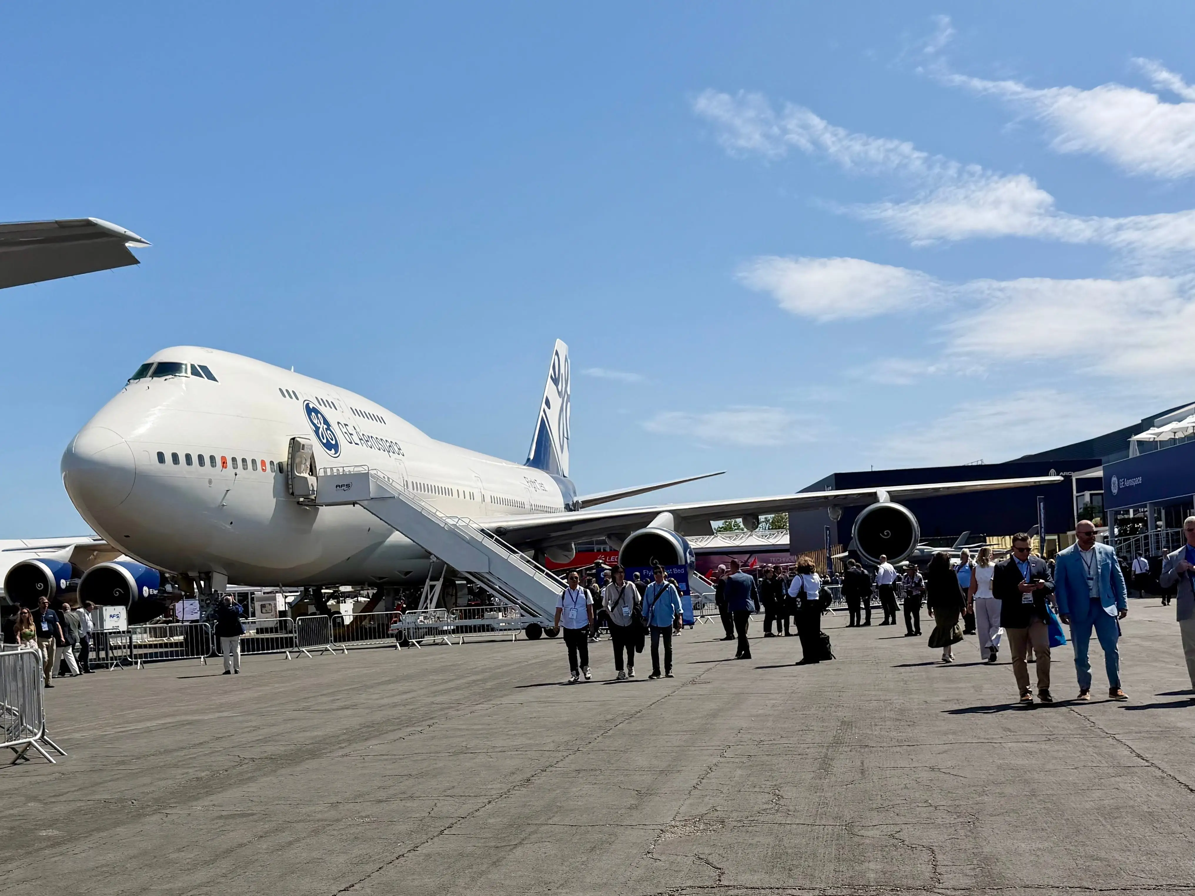 The full GE 747 on display at the airshow.