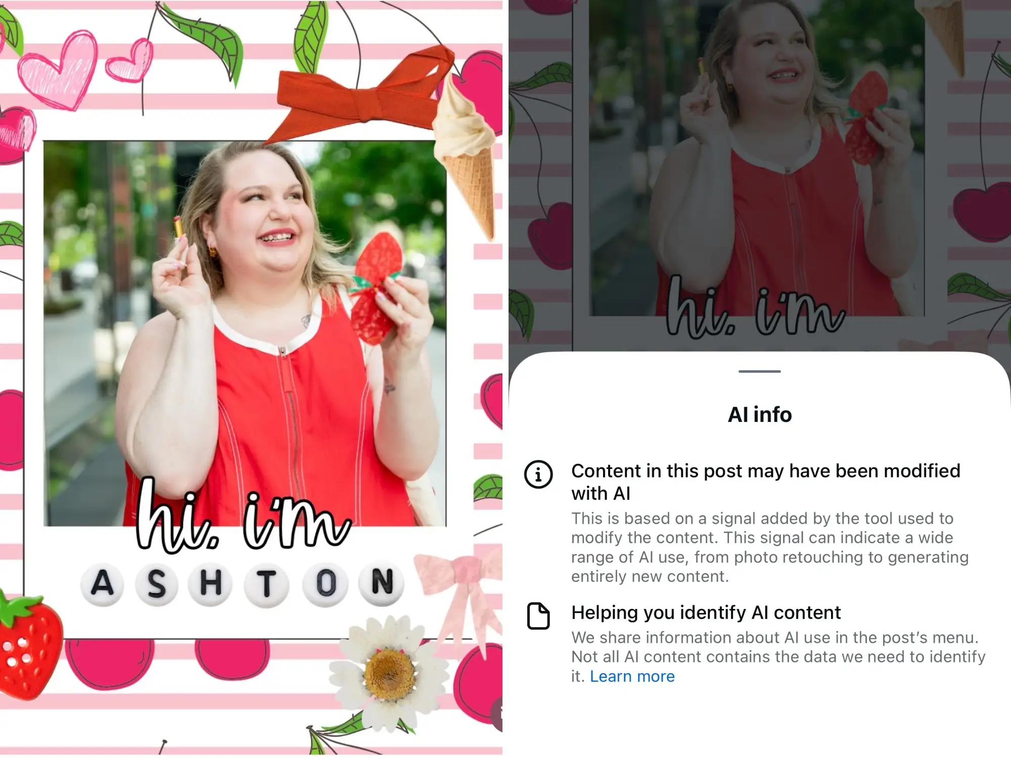 collage made by creator flagged as AI