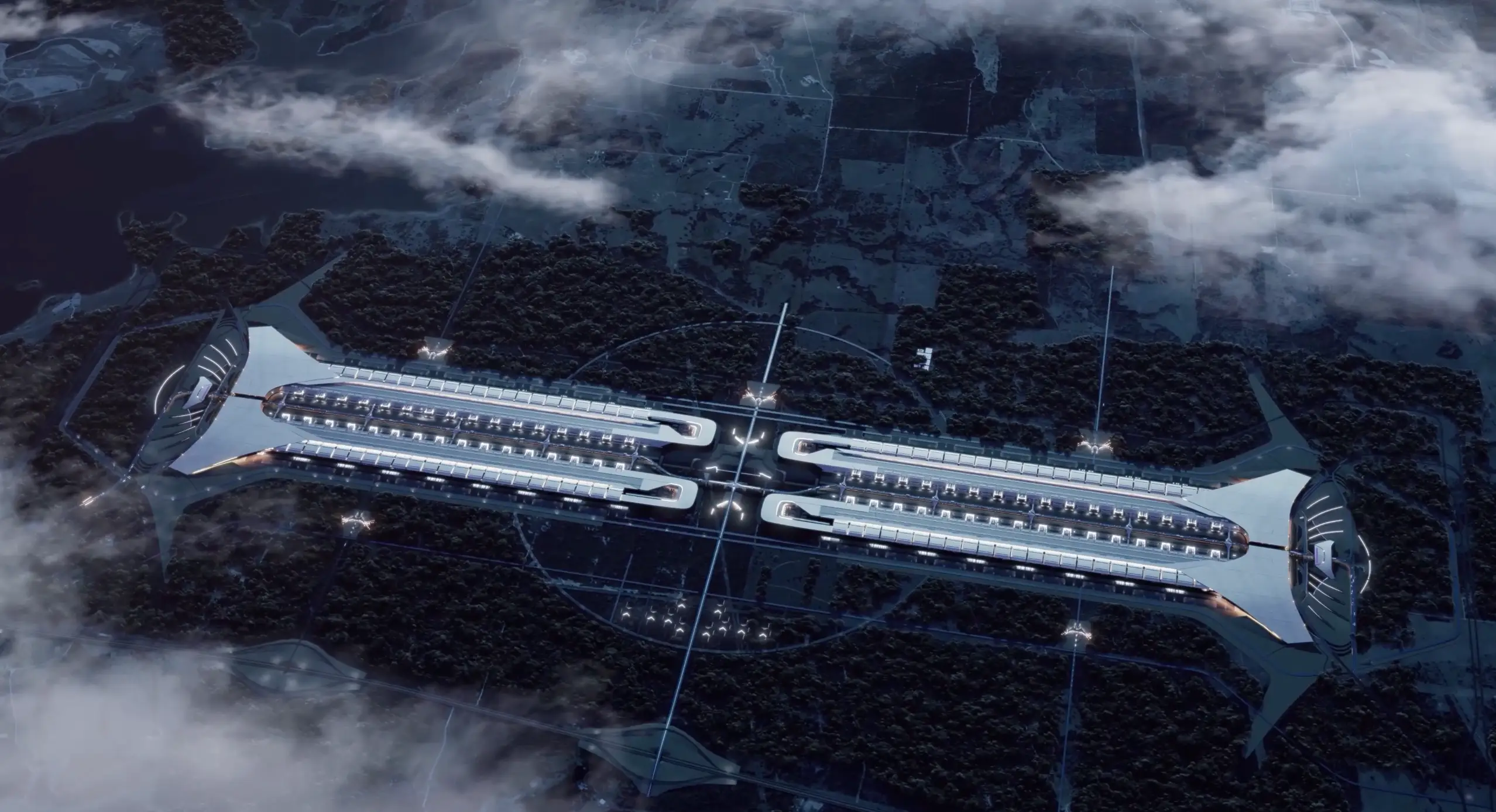 A rendering of SpaceX's planned Terafab chip factory