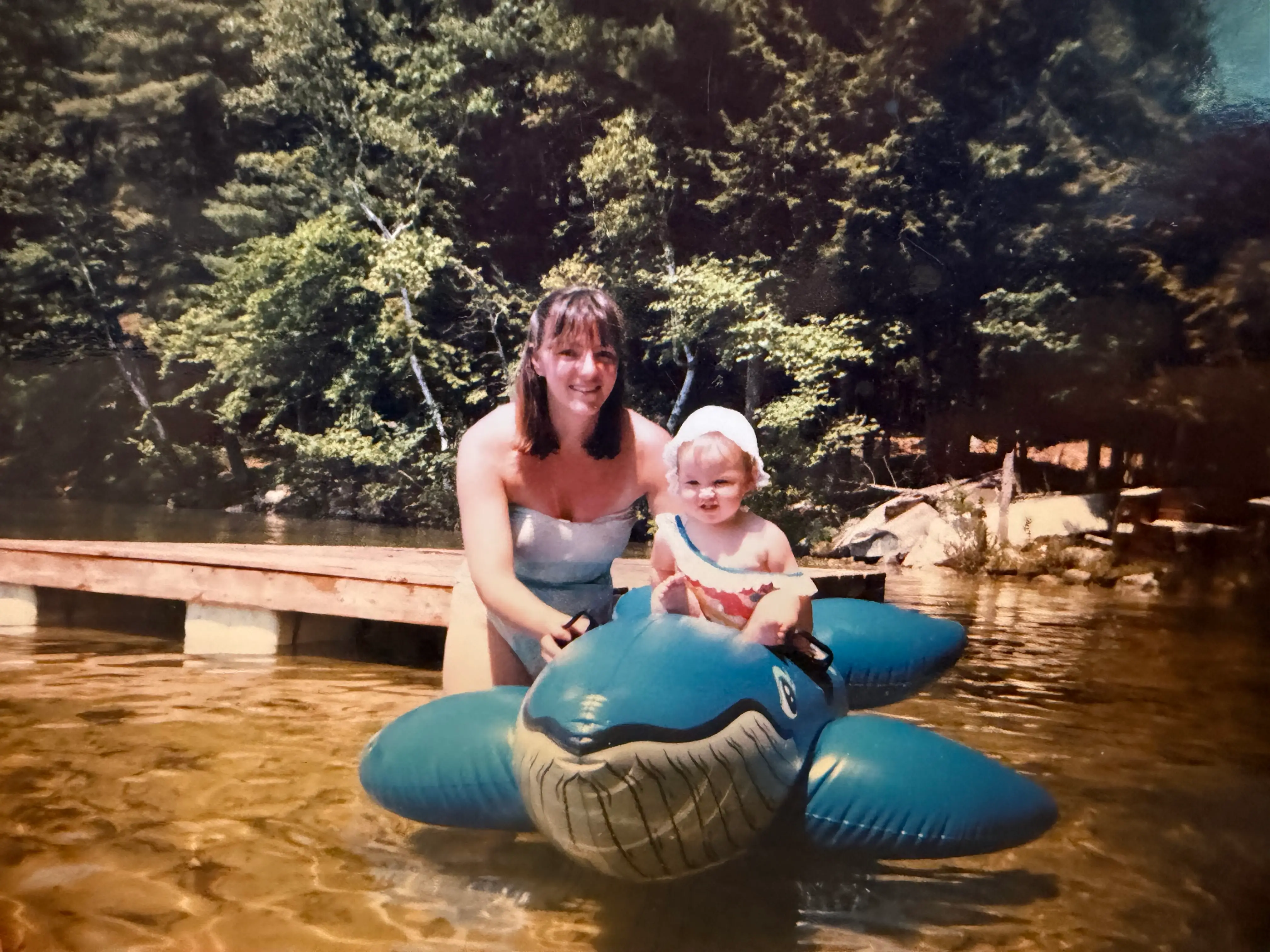 The author as a young girl shown with her mother in 1991.