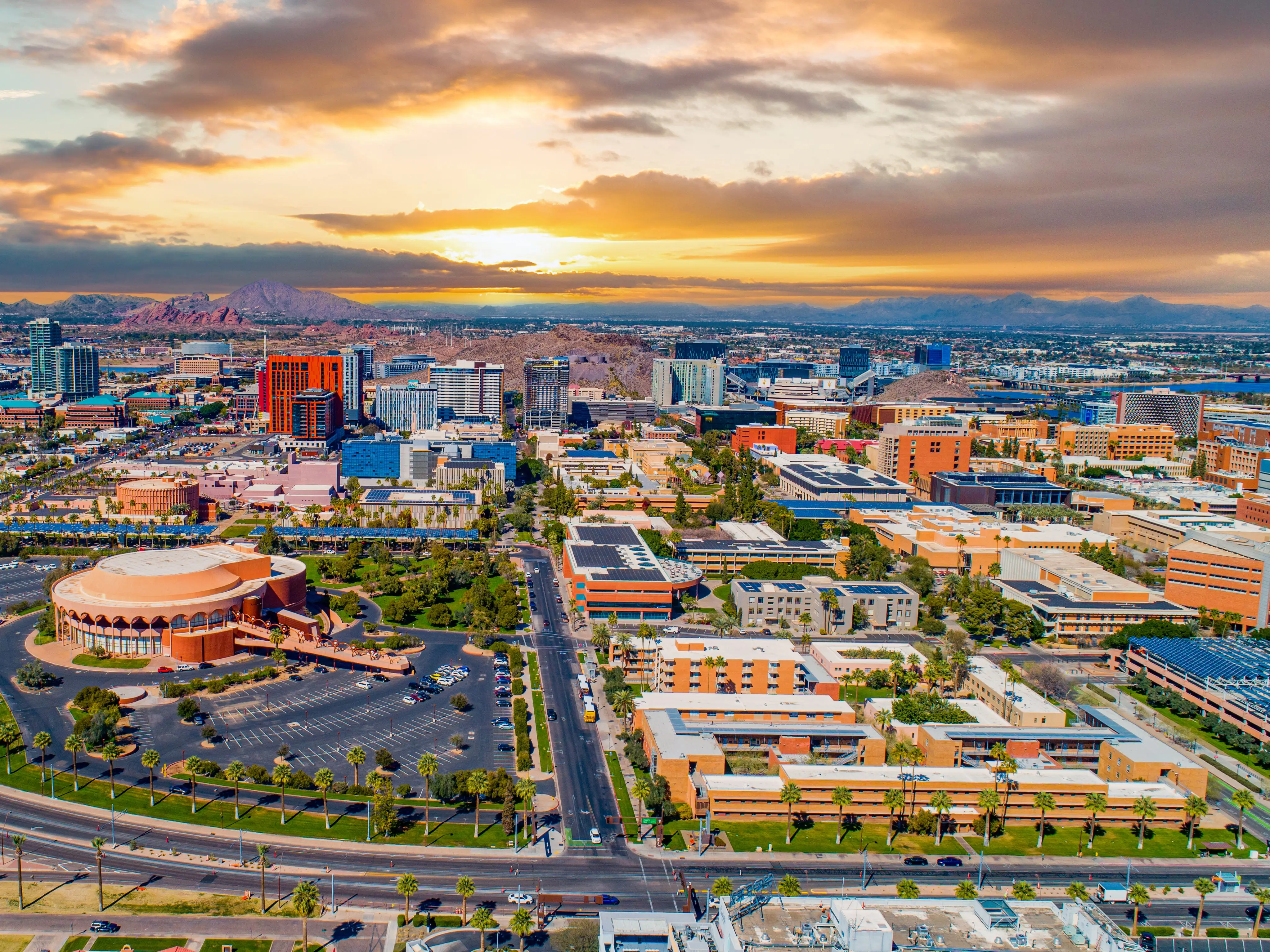 Tempe, Arizona, USA Drone Skyline Aerial Panorama