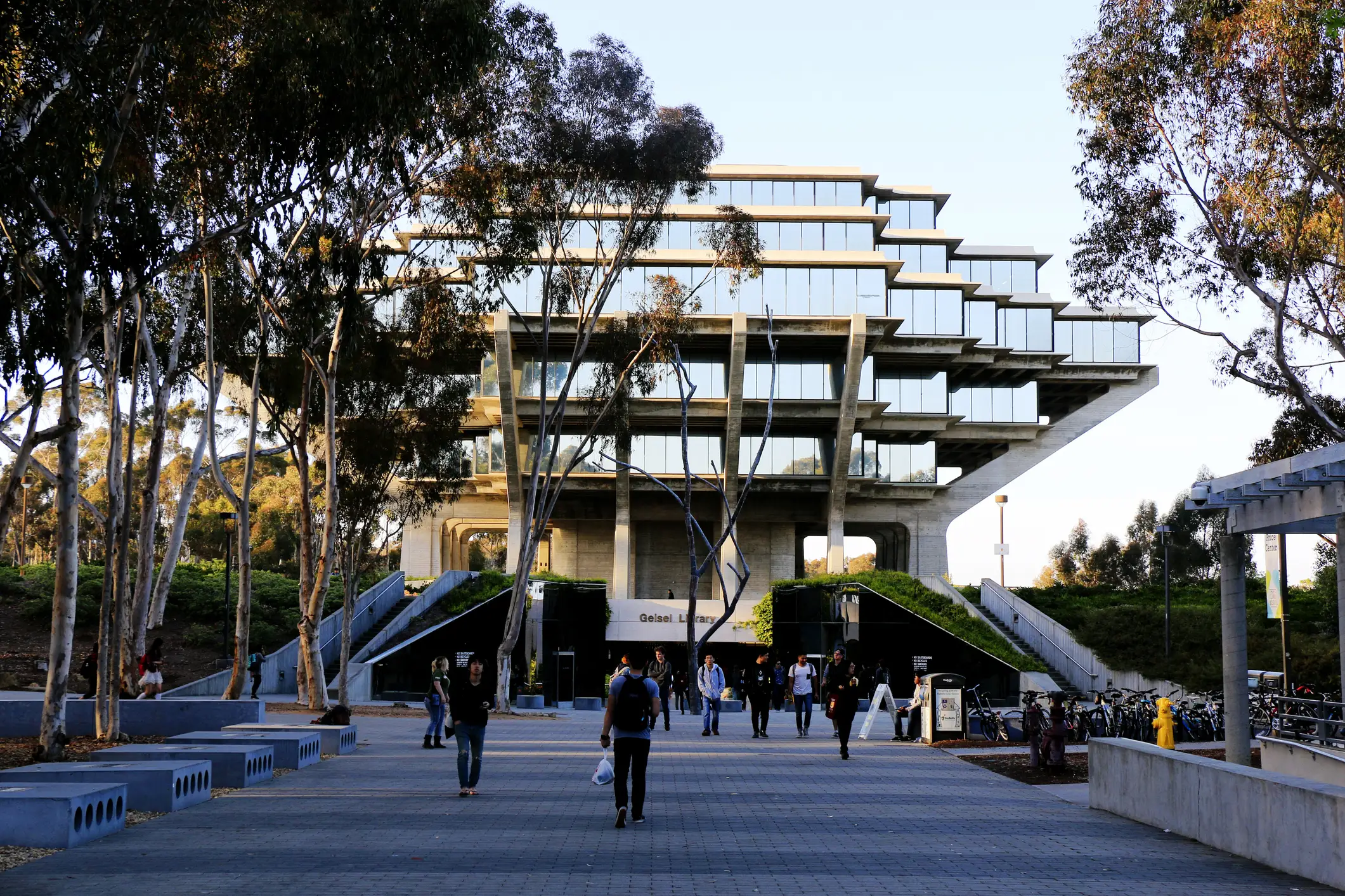 The Geisel Library on Gilman Drive in the campus of the University of California, San Diego