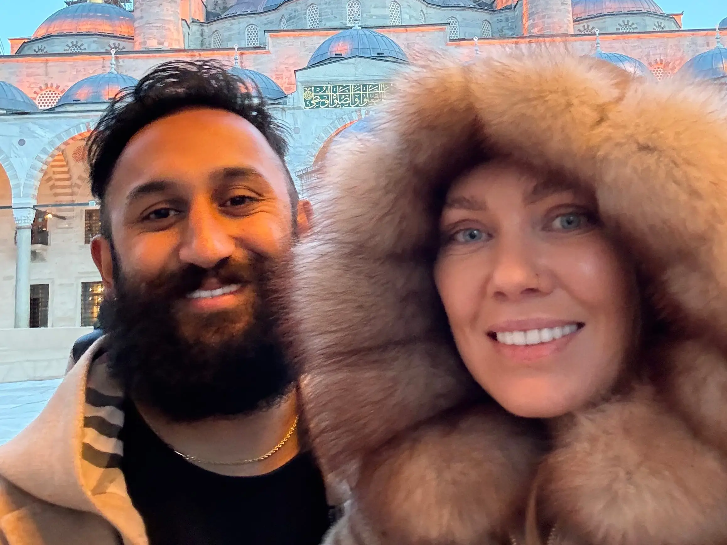 A man and woman posing in Istanbul.