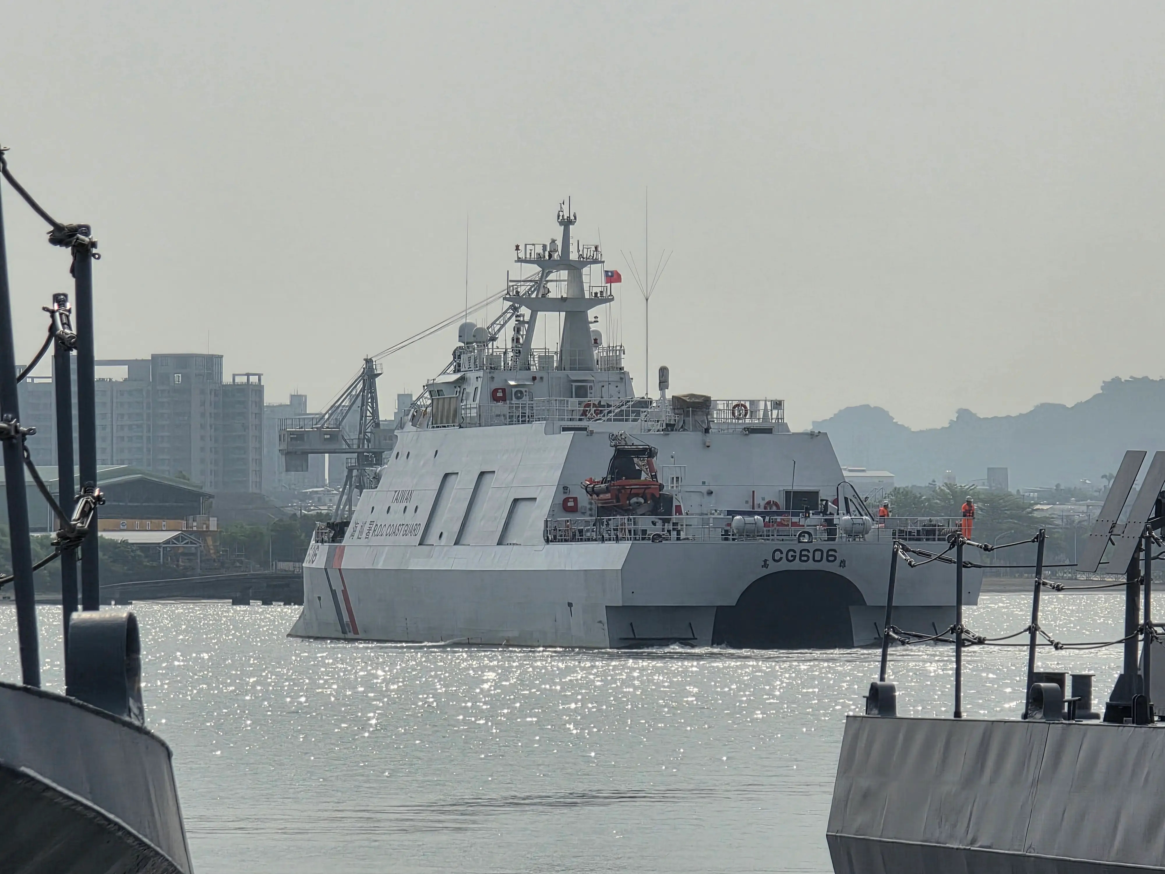 Taiwan's CG606 Bali sails in Zuoying Port.