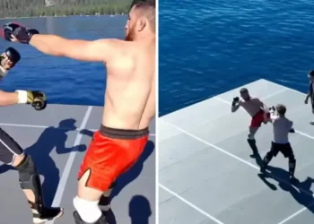 Zuckerberg brings back the floating battle barge to spar with UFC fighter Merab Dvalishvili