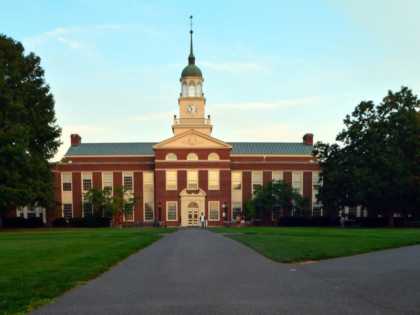 The insignia and crest of Bucknell University is embedded in the walkways of the college campus in Lewisburg, Pennsylvania