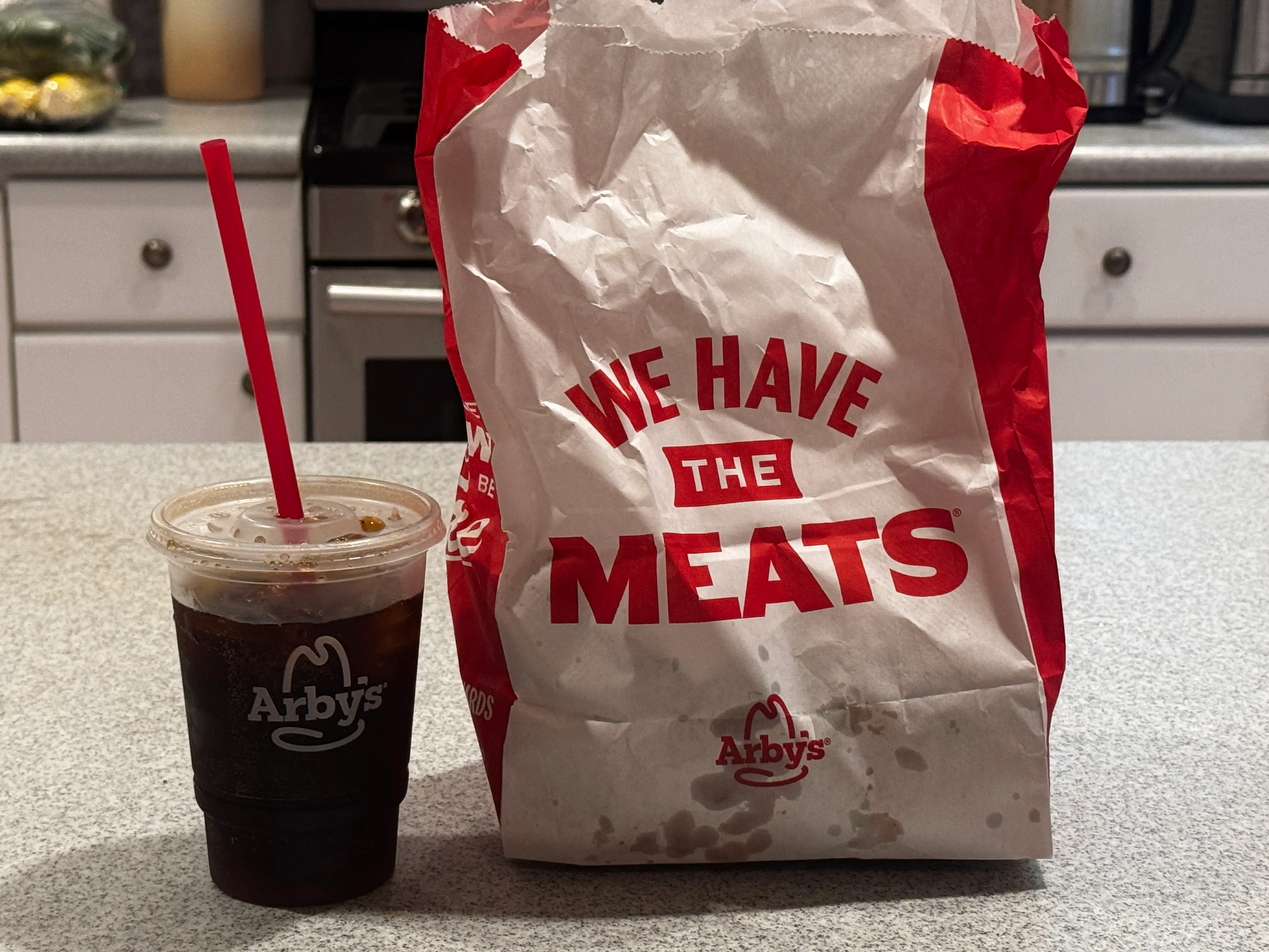arby's bag and drink