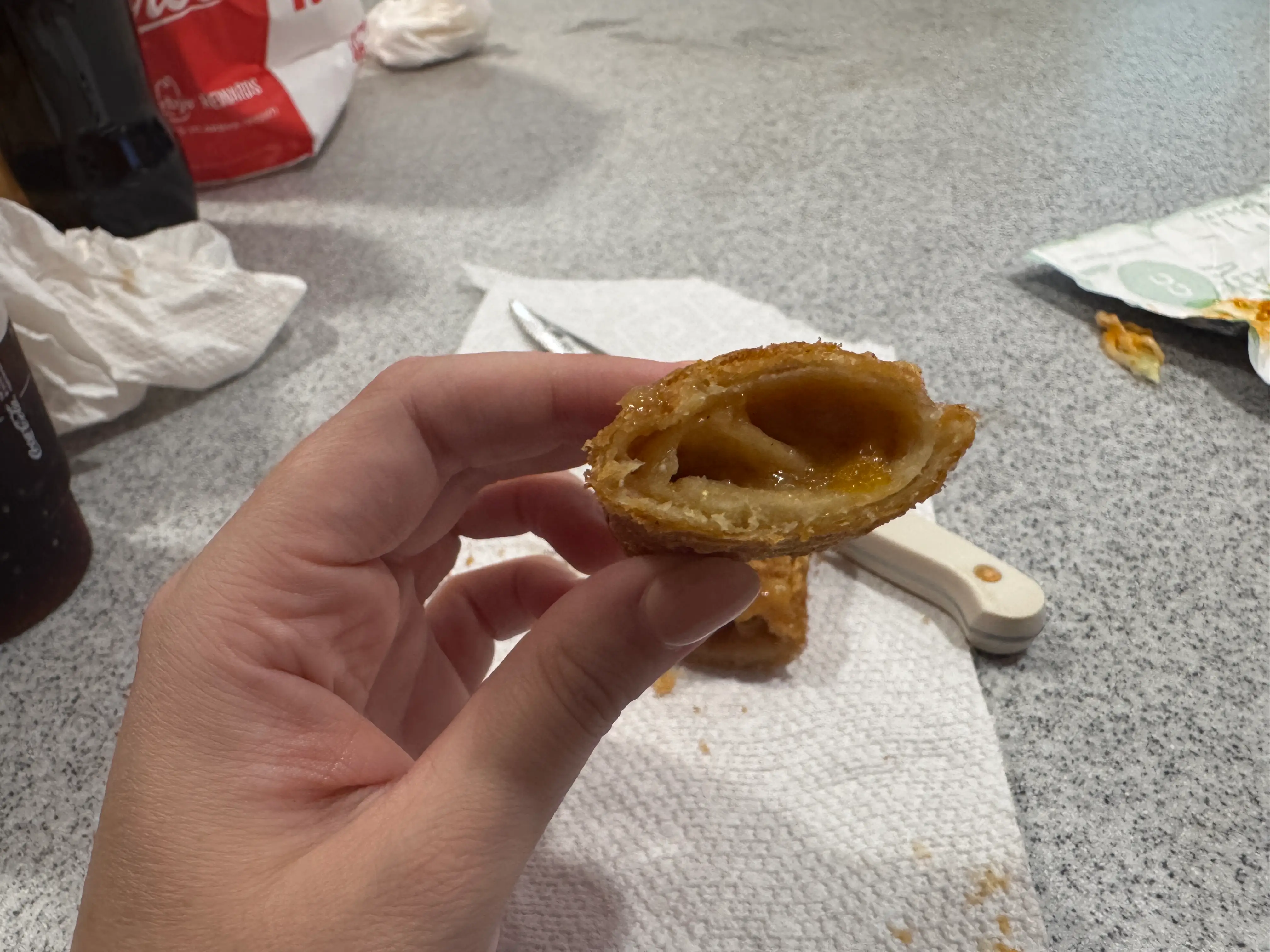 inside the arby's peach cobbler