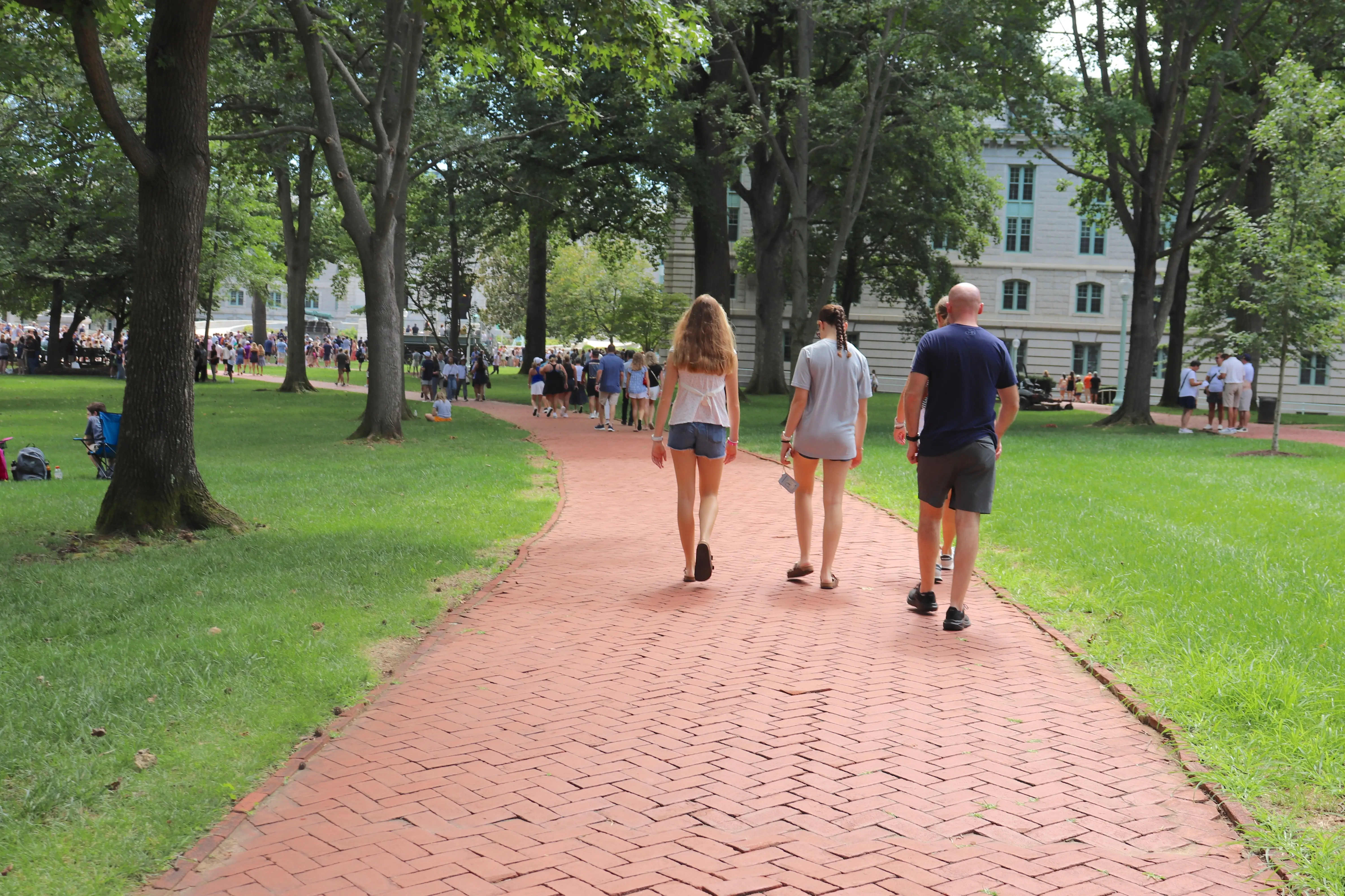 A curved walkway at the US Naval Academy.