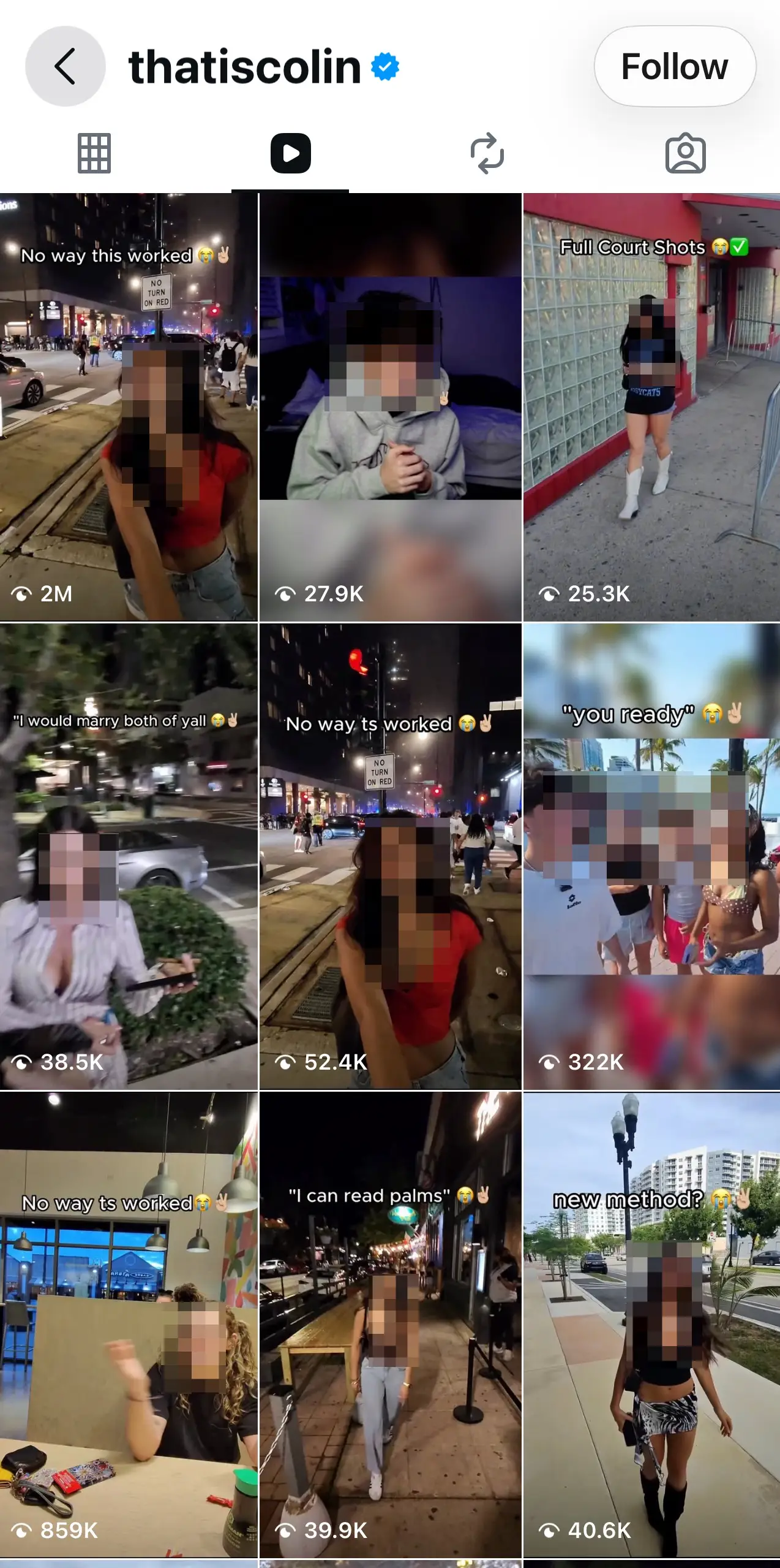 screenshot of grid of instagram account