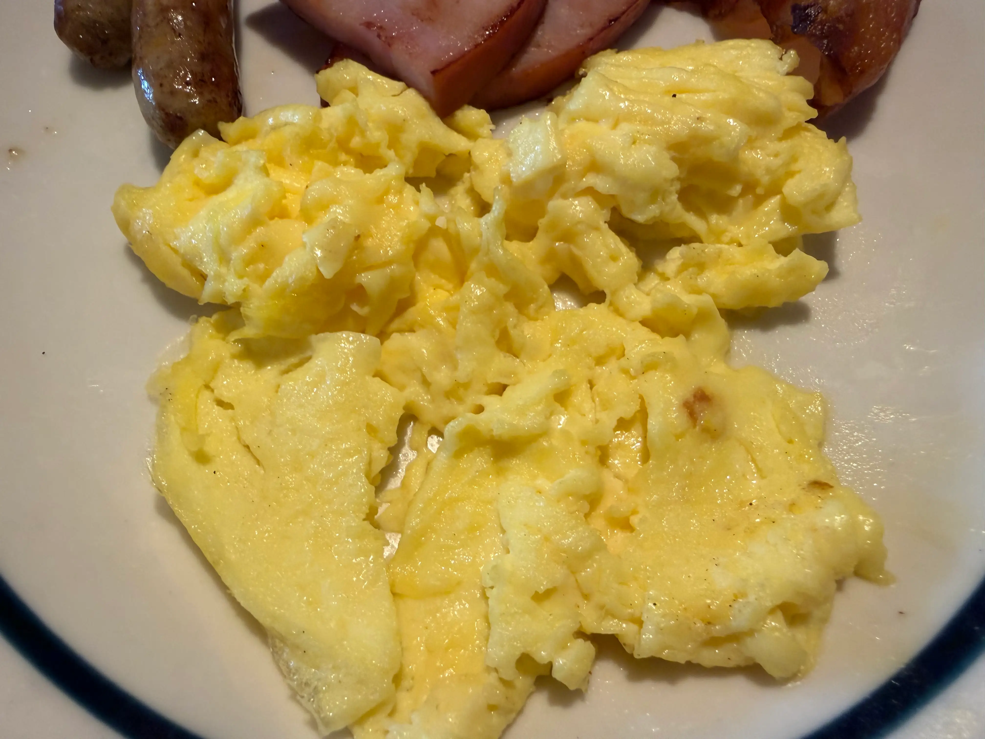 Scrambled eggs on plate at IHOP