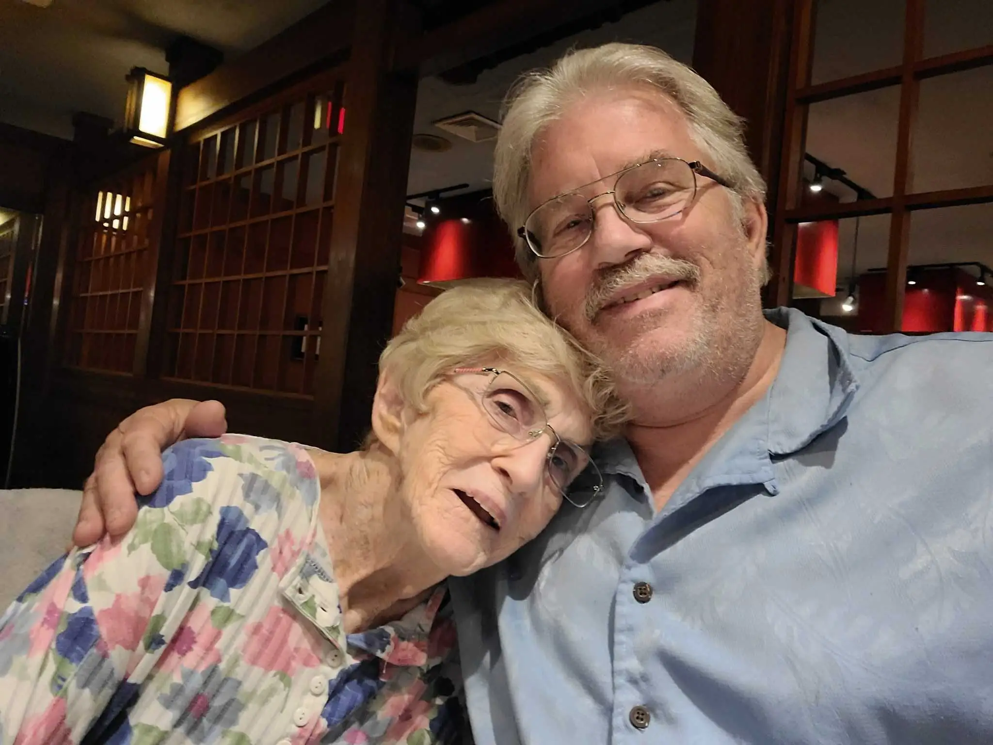 James Cornell with his mother