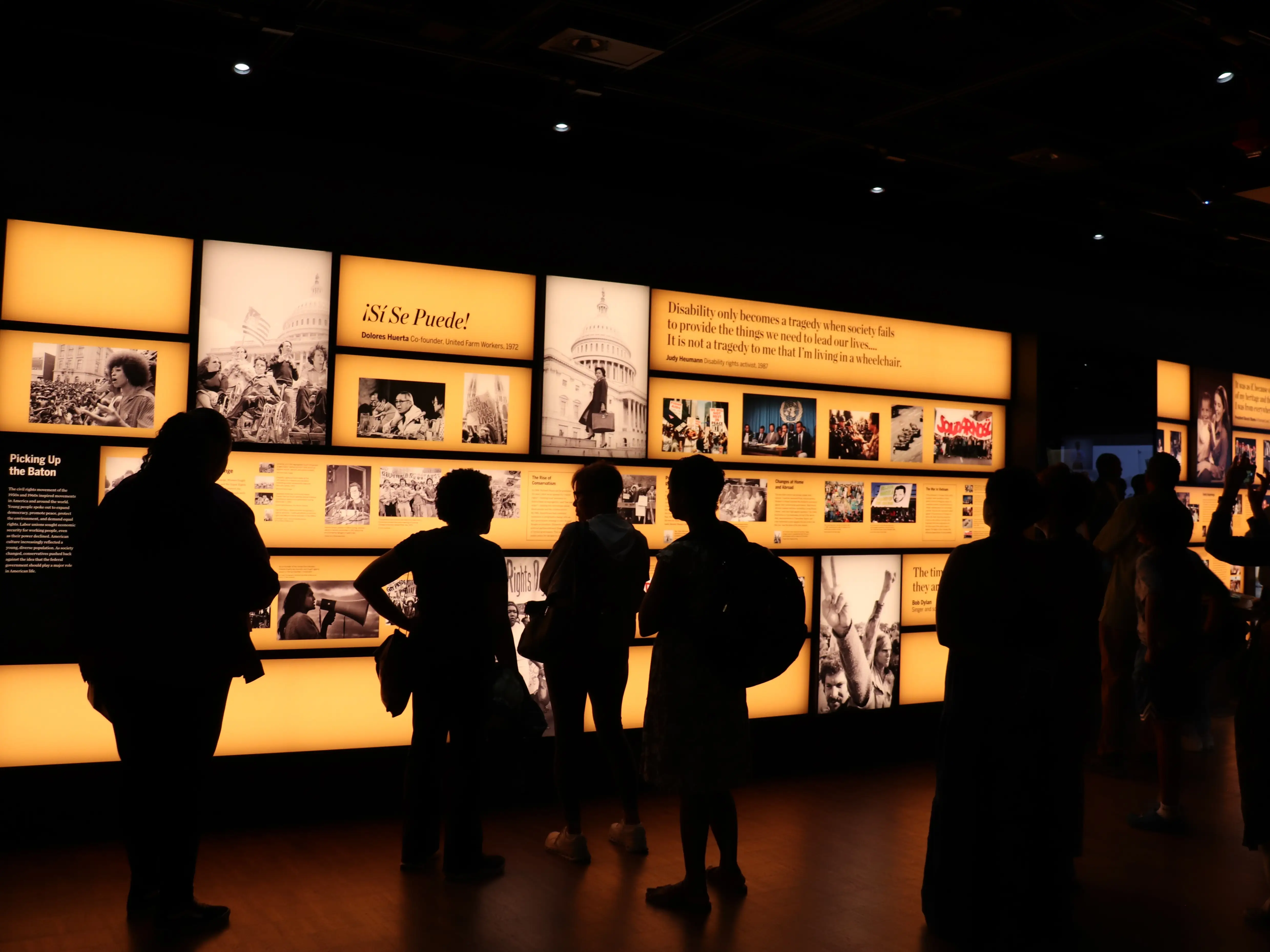 Obama Presidential Center exhibit covering the civil rights movement.