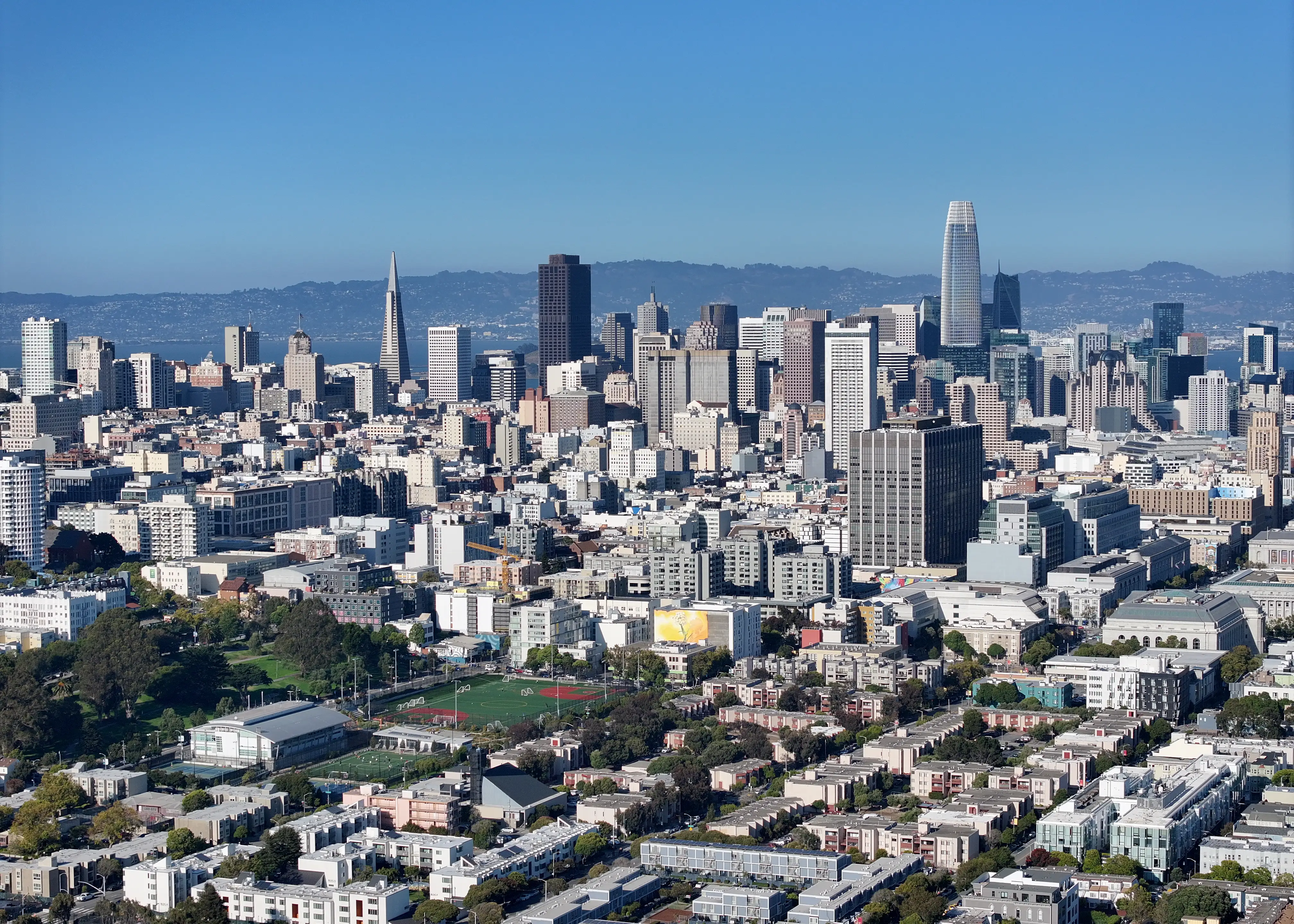 SAN FRANCISCO, CALIFORNIA, U.S. - AUGUST 6: A view of skyline and houses during warm weather in San Francisco, California, United States on August 6, 2026. (Photo by Tayfun Coskun/Anadolu via Getty Images)
