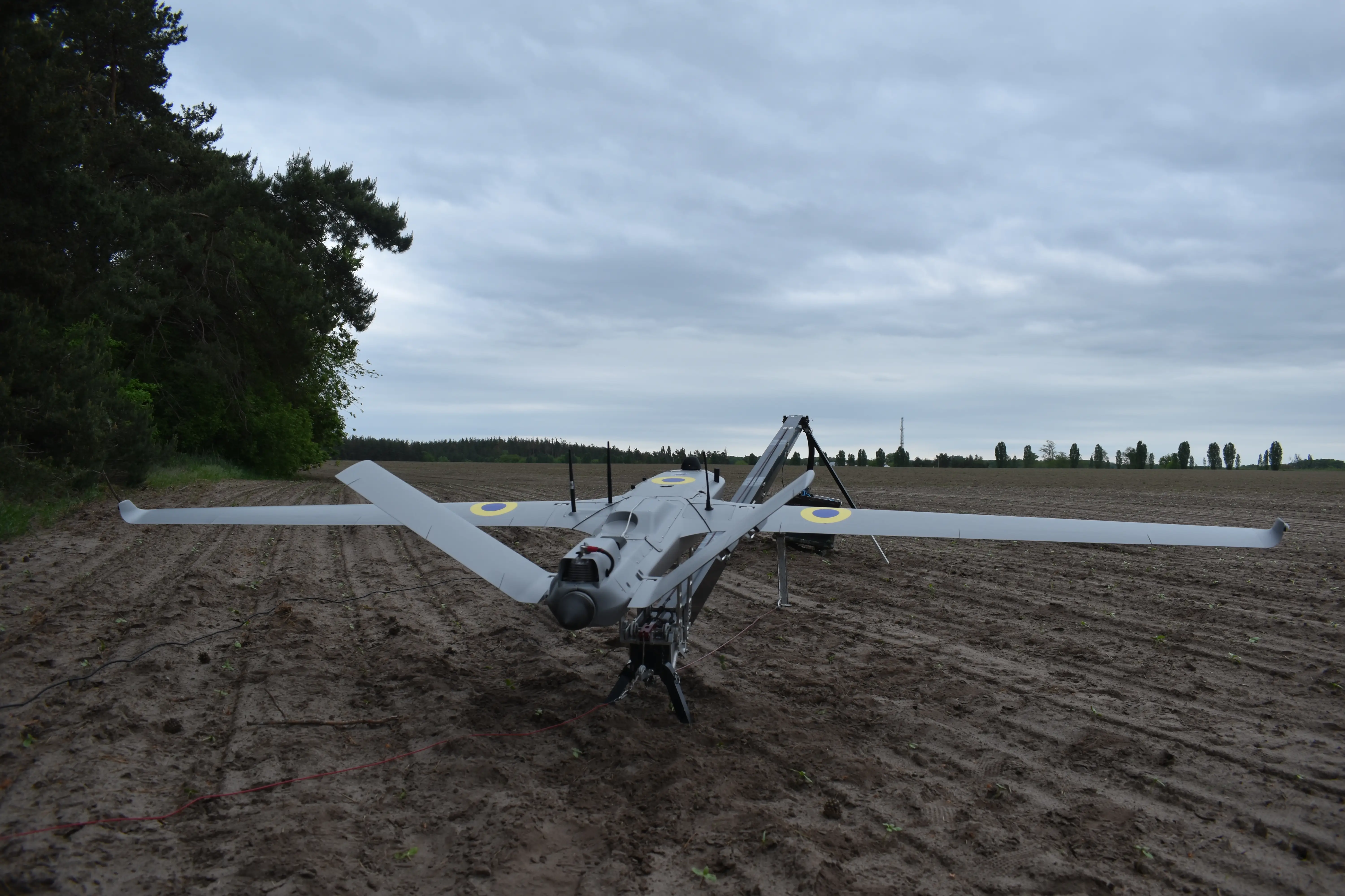 A Western-made drone prepares to launch in Ukraine.