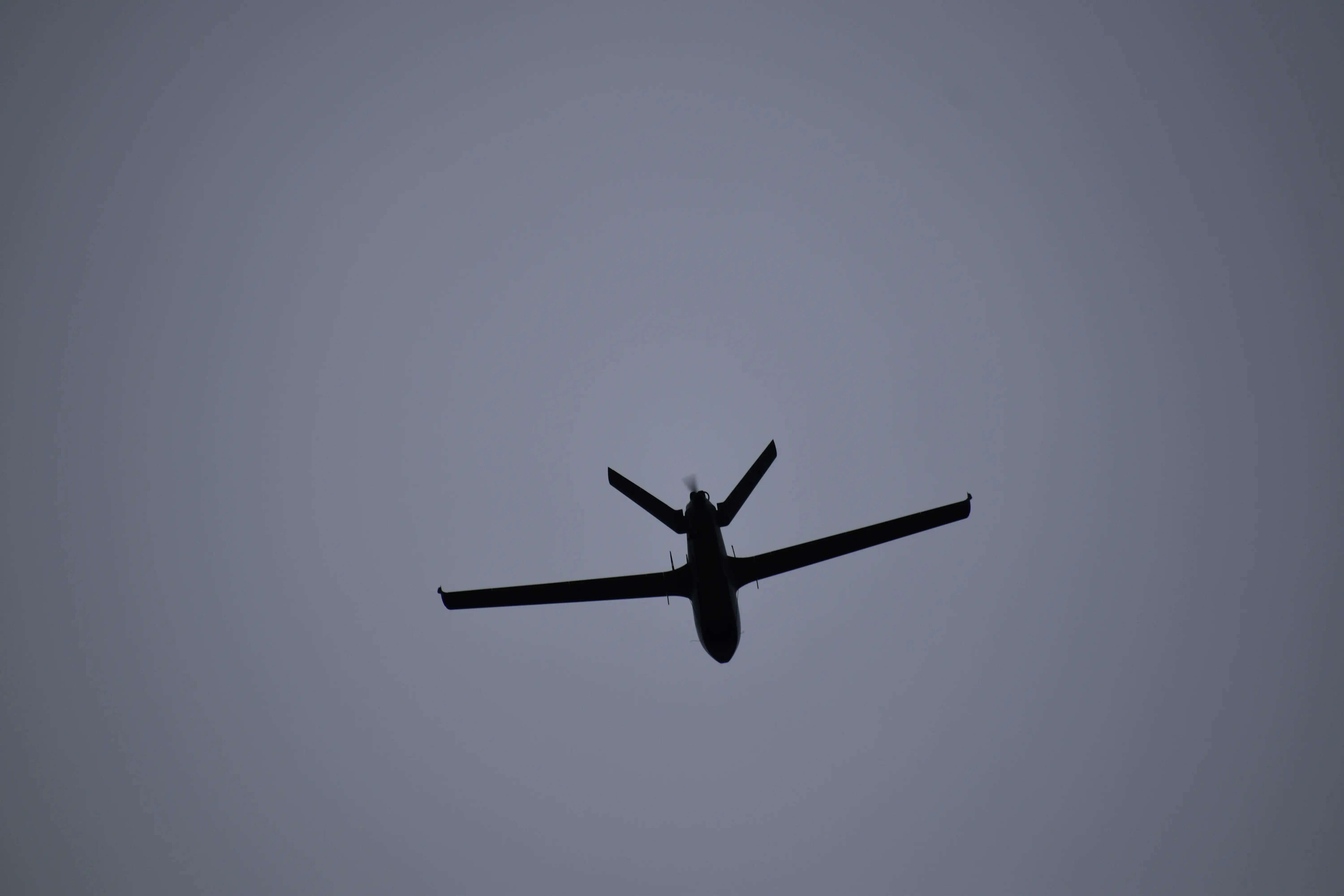 An AR3 drone flies above Ukraine.
