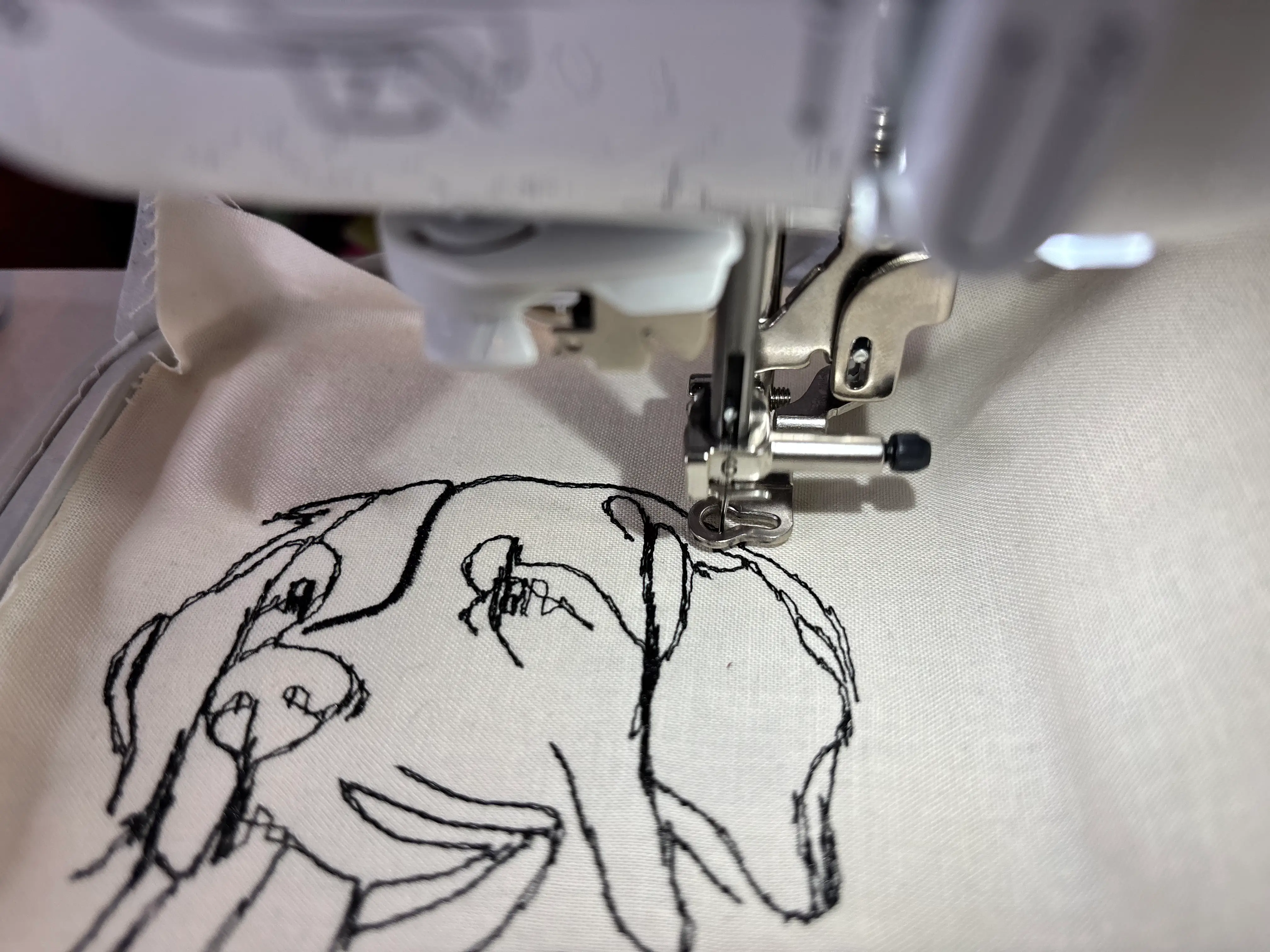 Sewing machine embroidery.
