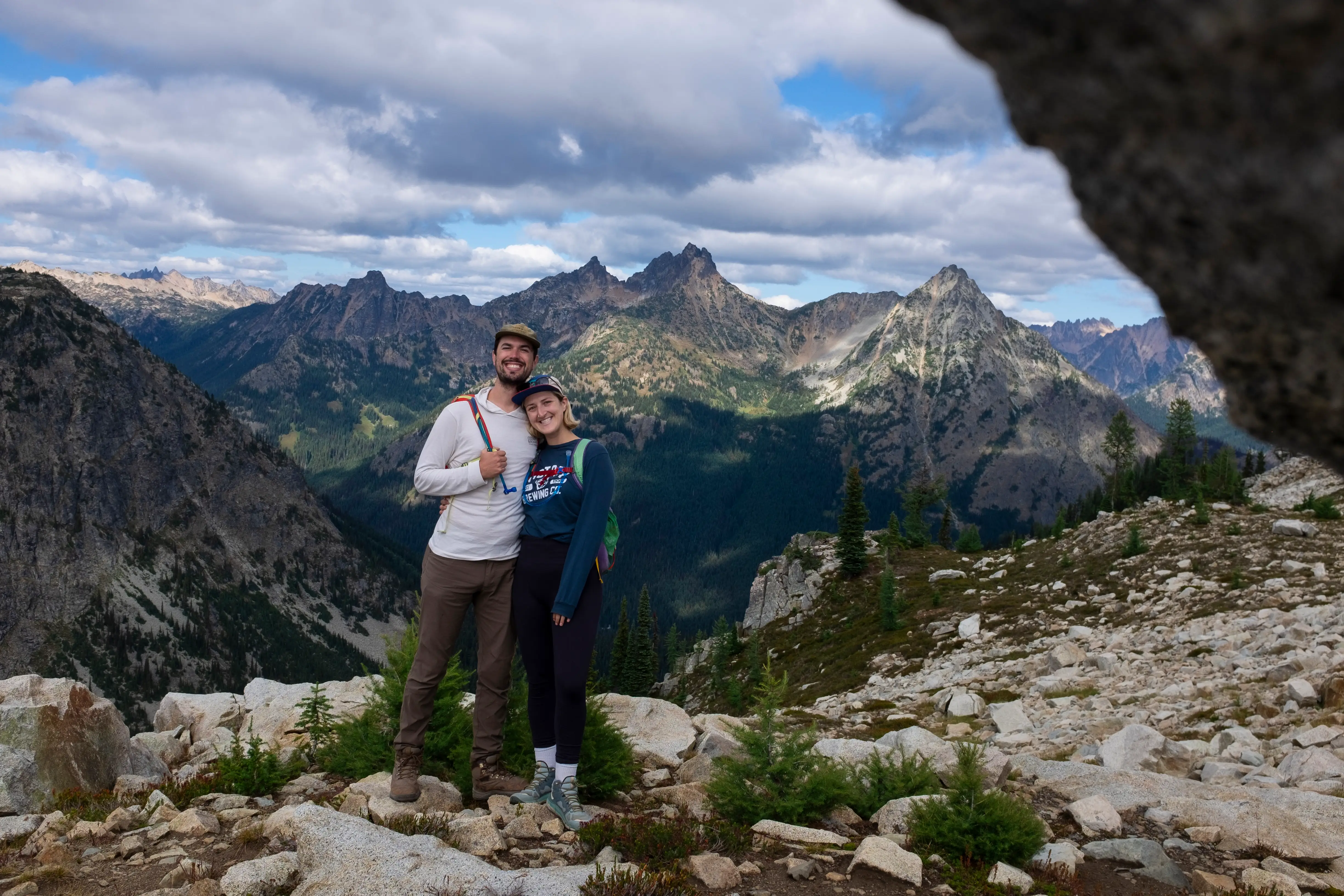 Sarah Silbiger and her partner Jason Bernert at the North Cascades National Park.