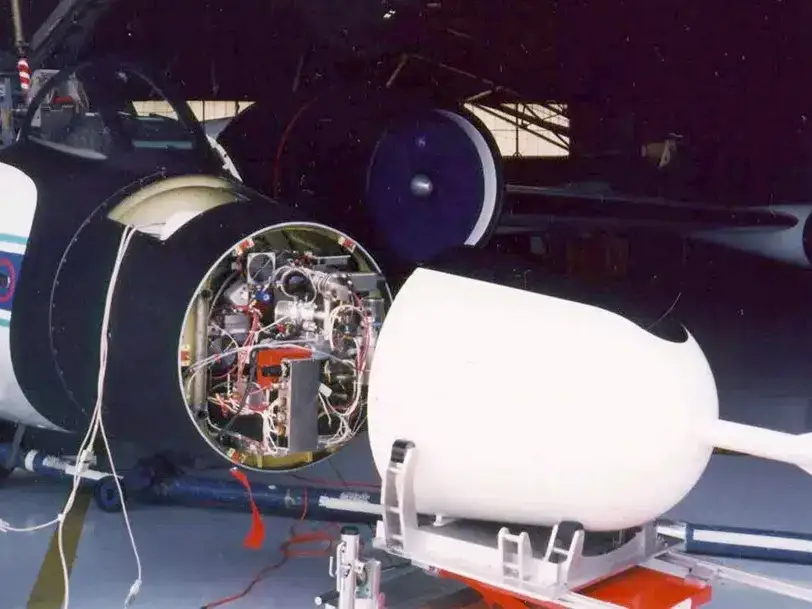 Inside the wb-57 nose.