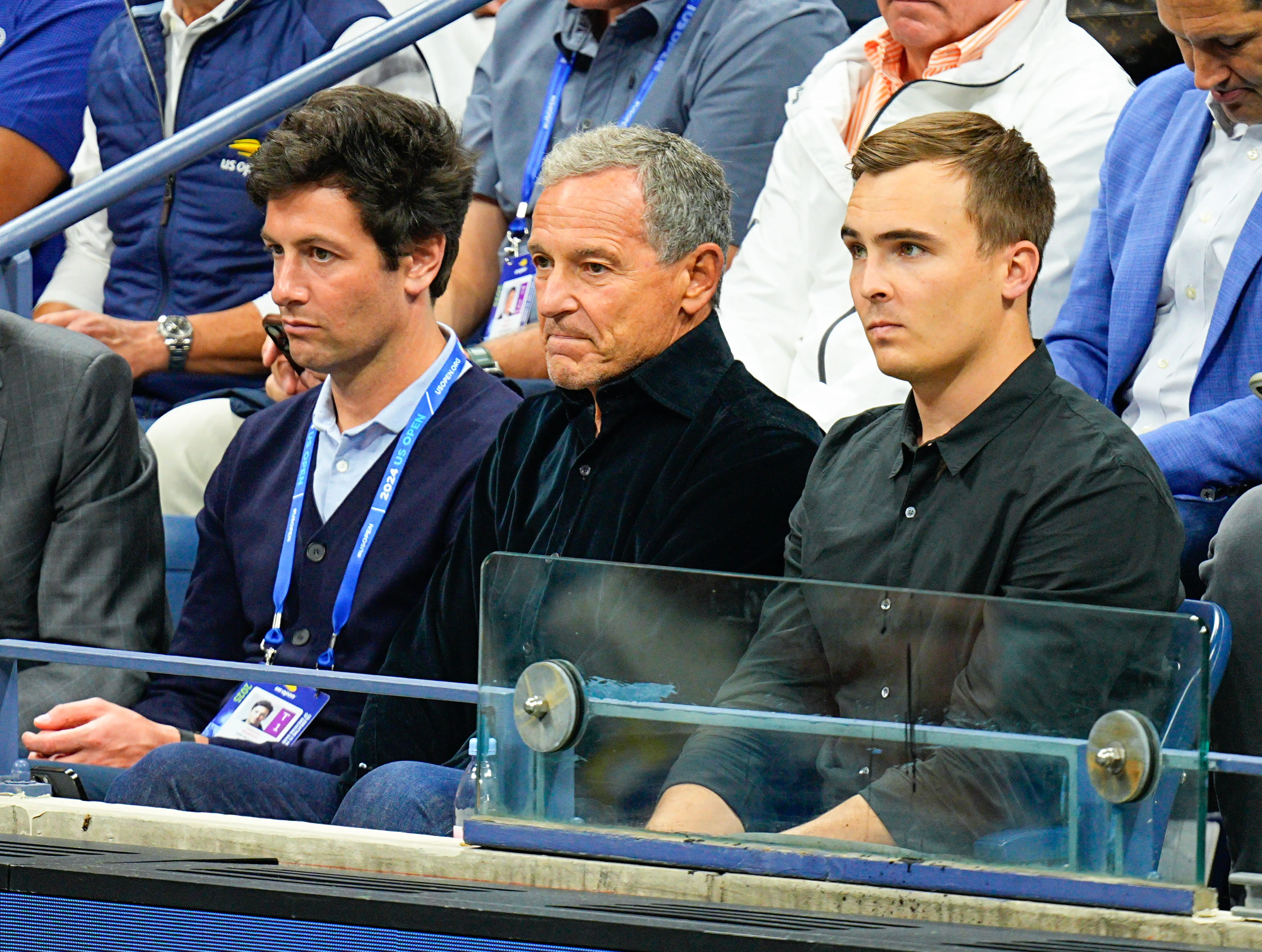 Joshua Kushner and Bob Iger at the 2025 US Open.