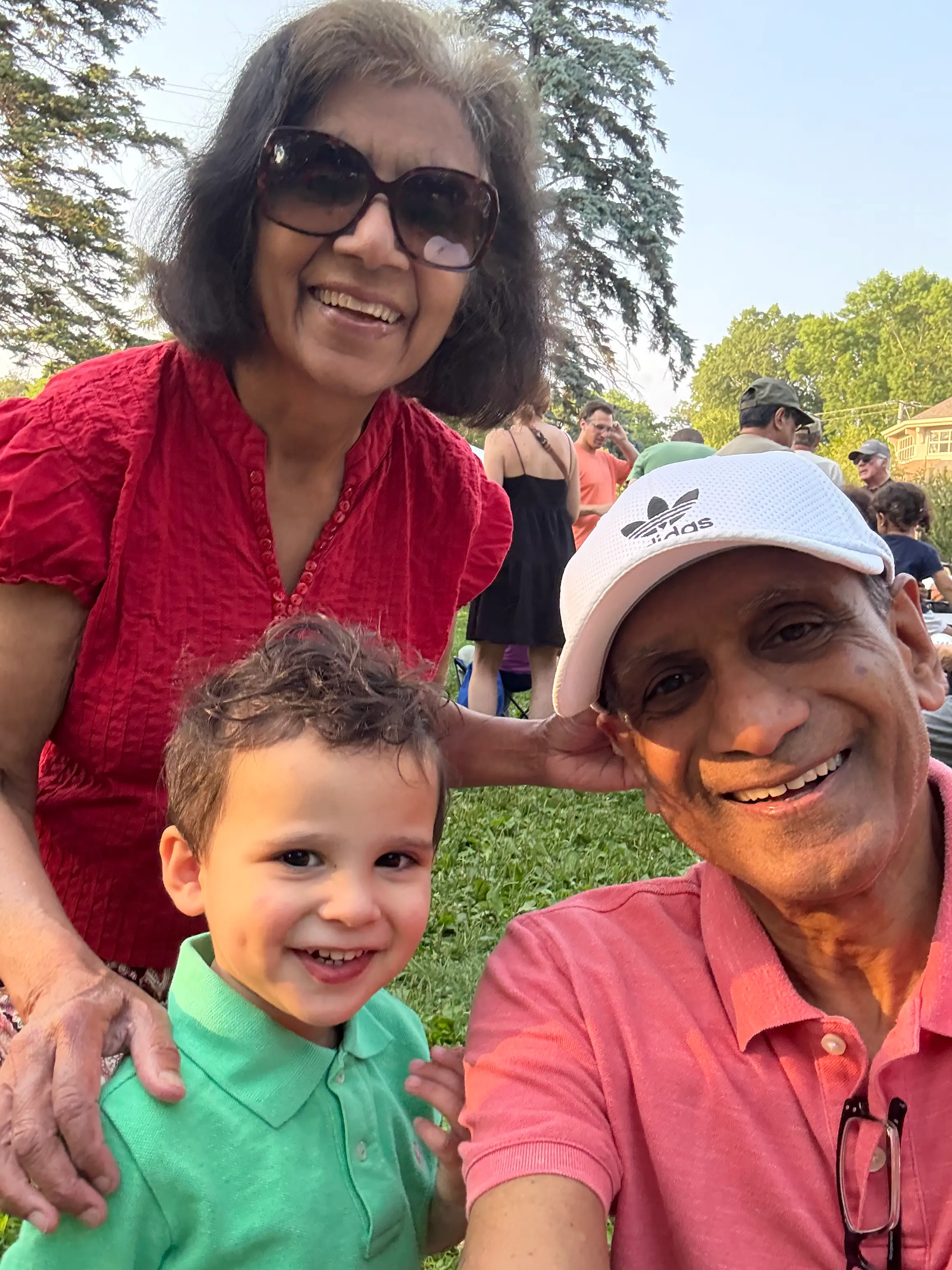 An older couple with their grandson.