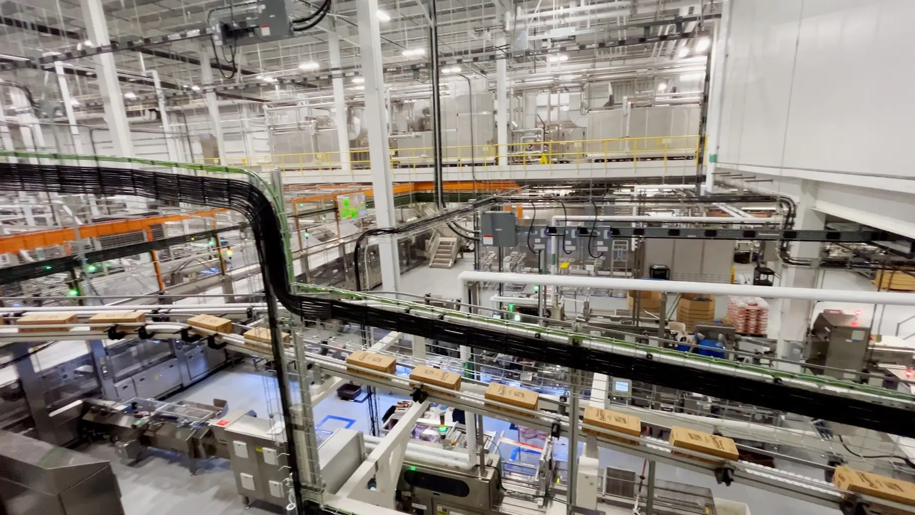 Wide shot of a Ferrero factory.