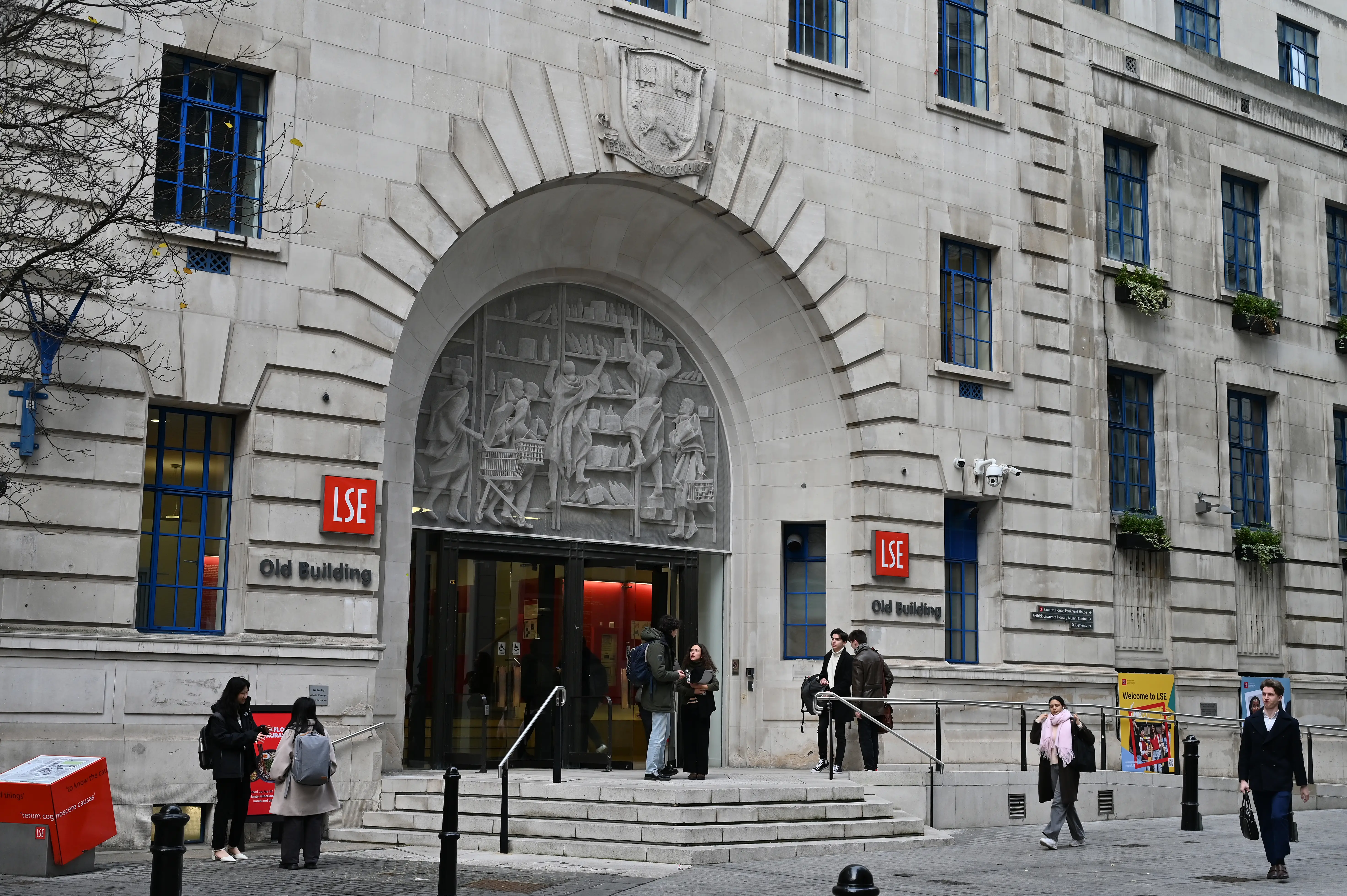A general exterior view of the LSE, London School of Economics and Political Science, Old Building.