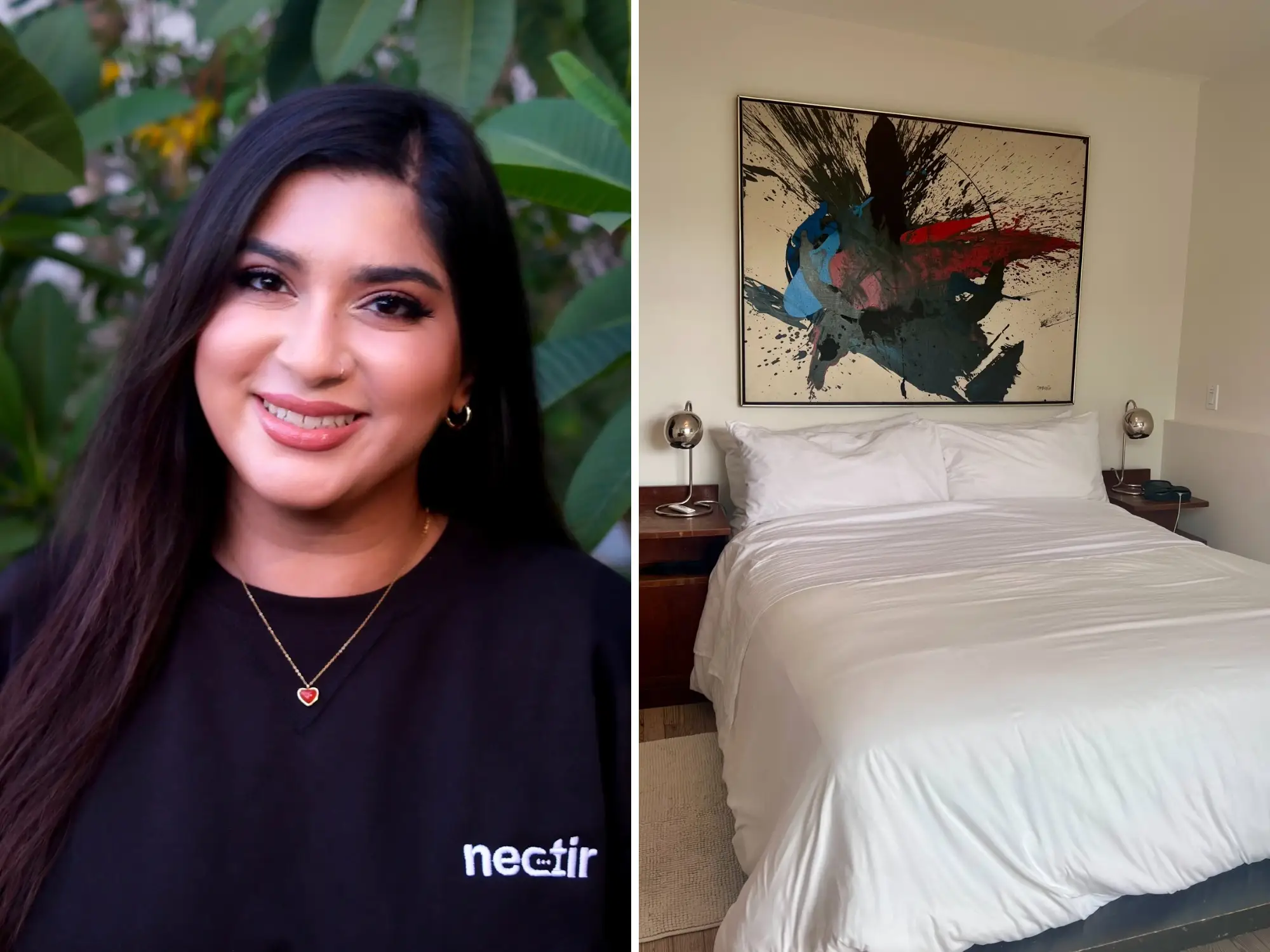 Nectir cofounder Kavitta Ghai is pictured next to her bed.