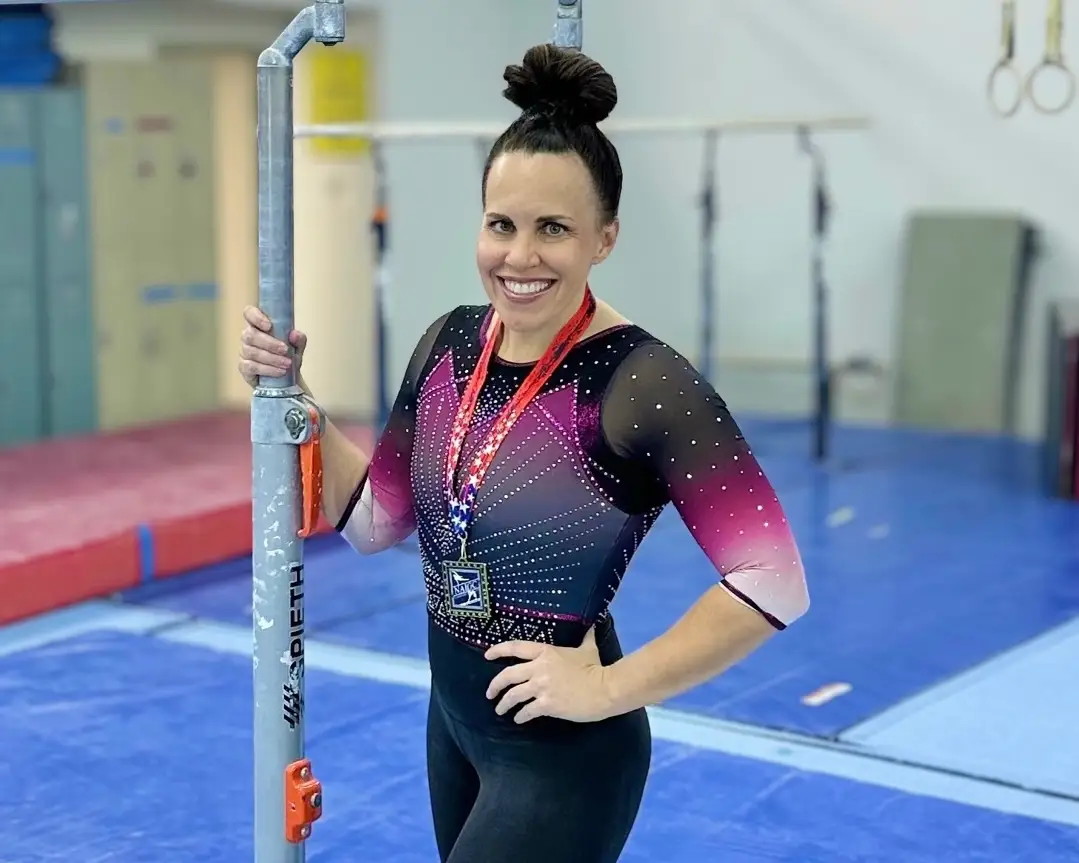 Woman in gymnastics clothes