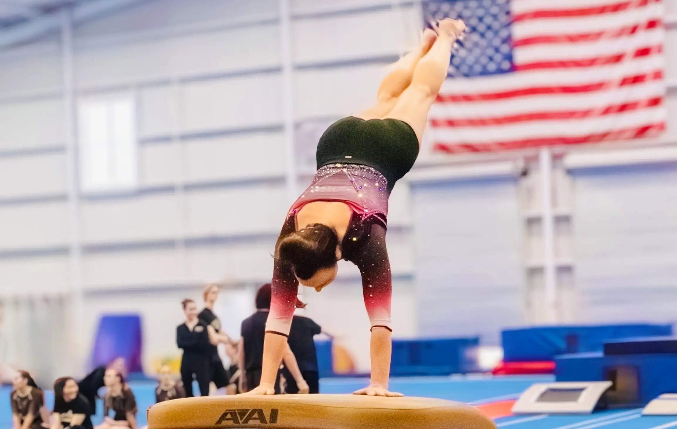 Woman doing vault