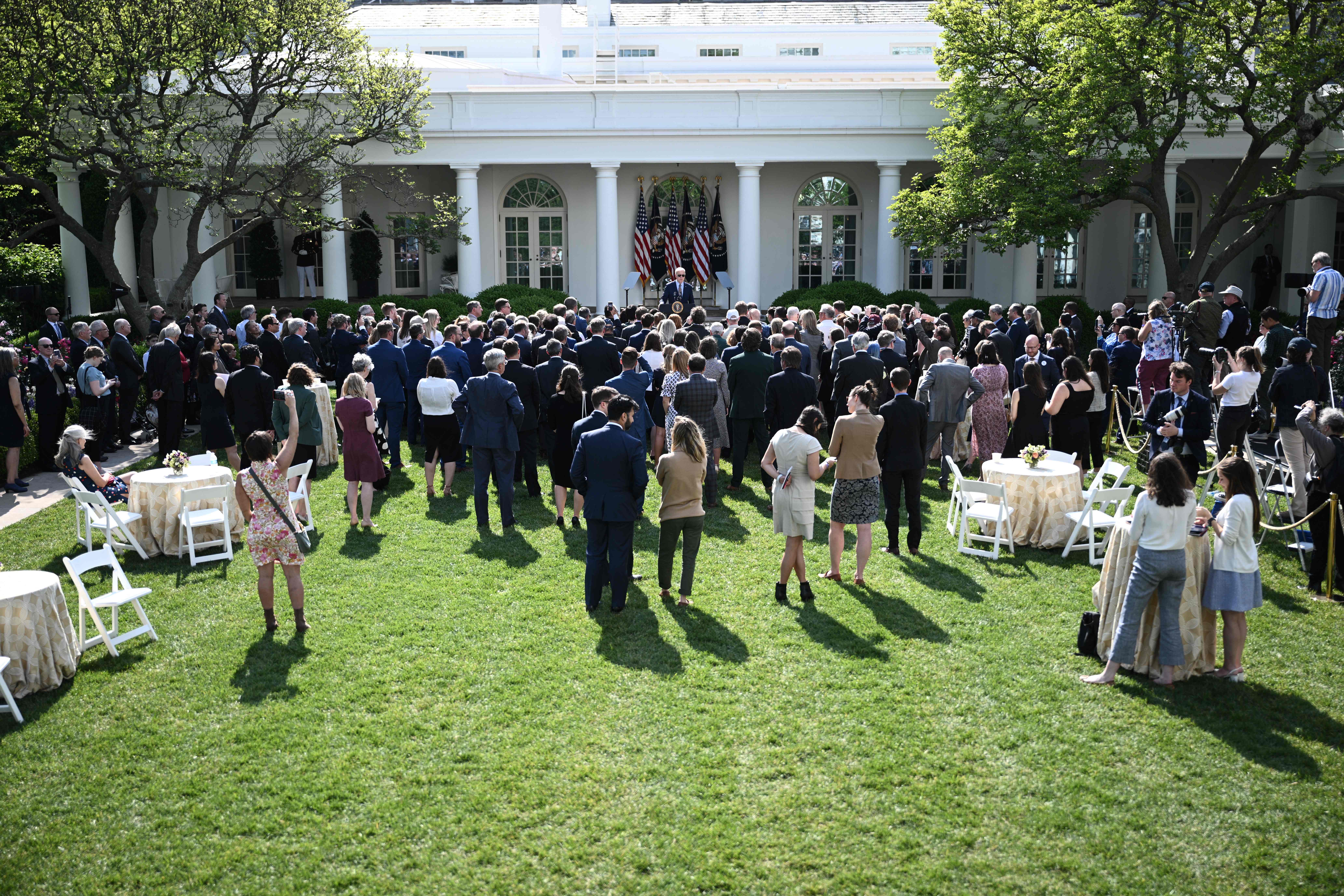 The Rose Garden during the Biden administration.