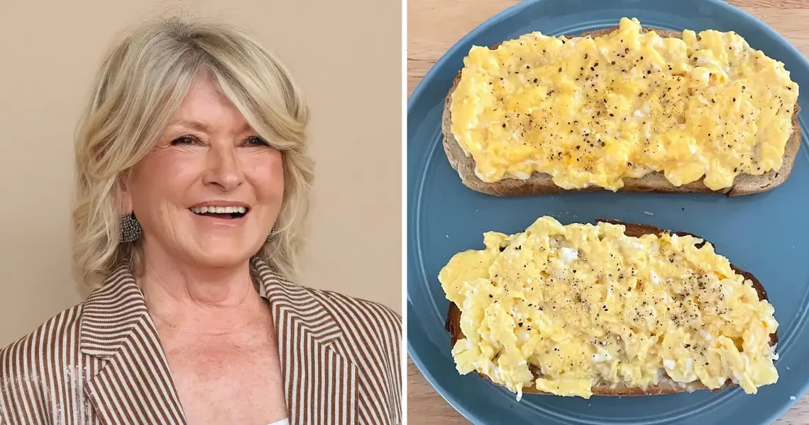 I tried Martha Stewart’s hack for making the ‘best scrambled eggs in the whole world.’ They were deliciously creamy.