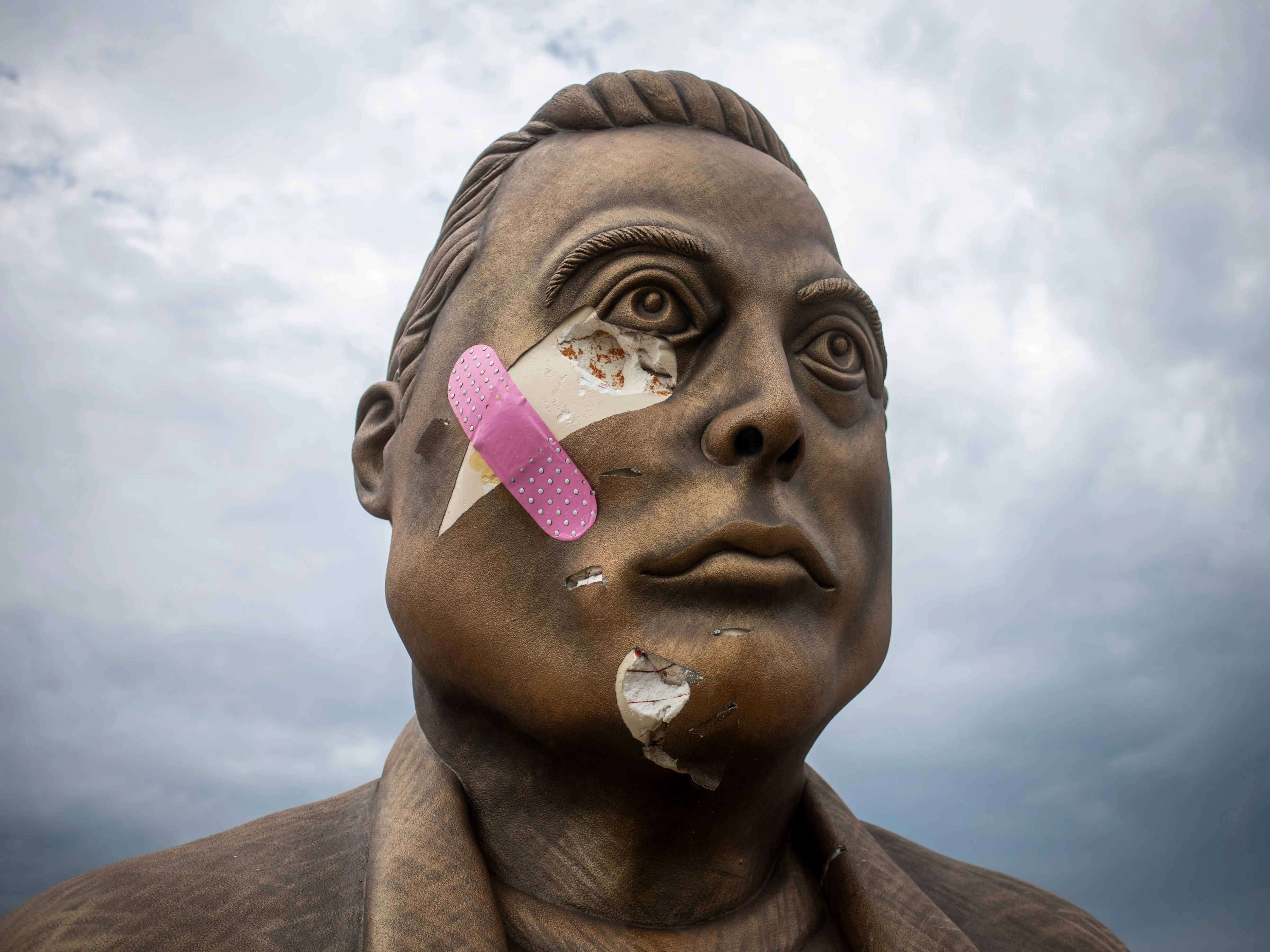 A statue of Elon Musk