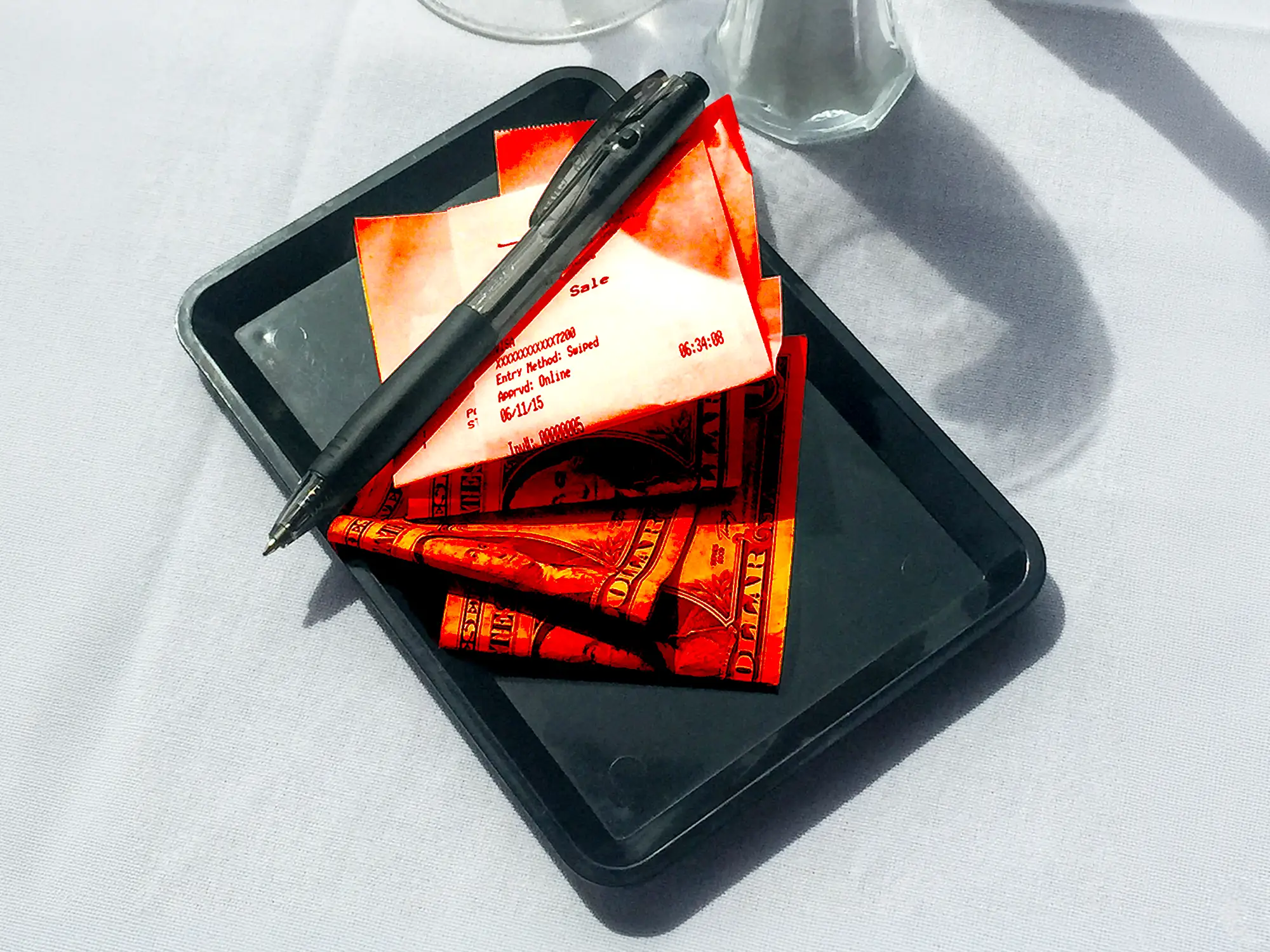 A bill on a table