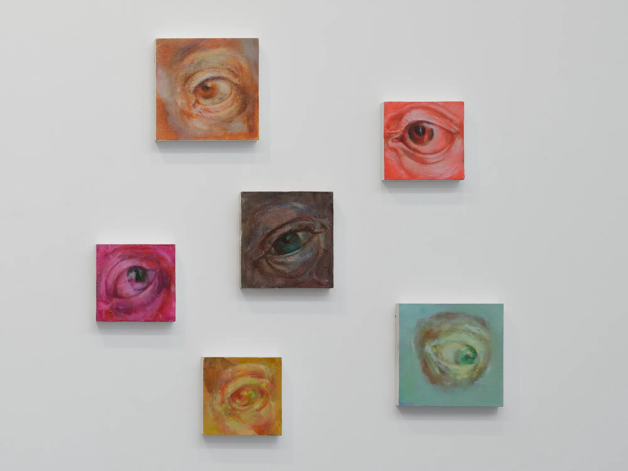 4x4 oil eye paintings by Jessica Nissen