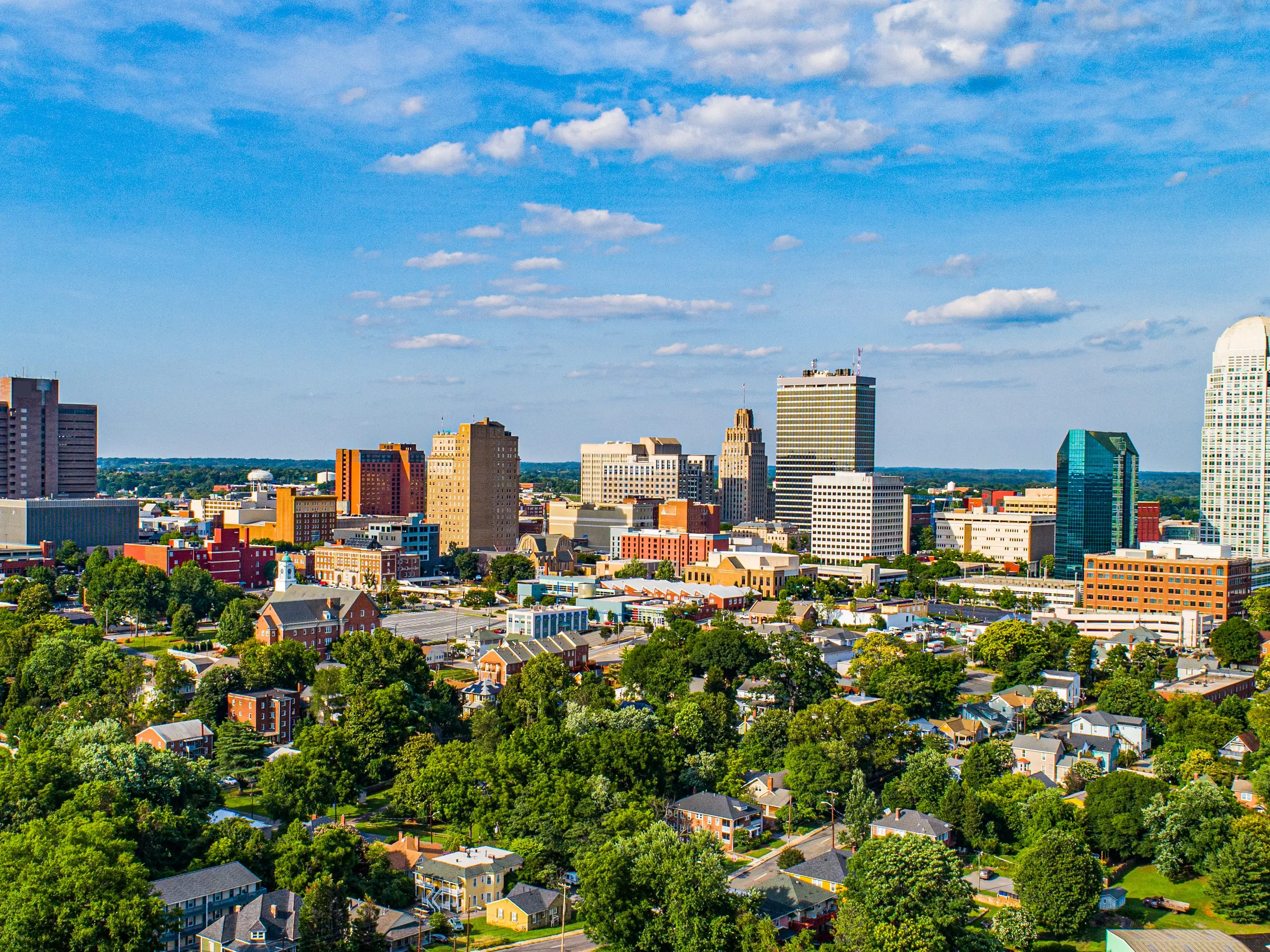 Winston-Salem, North Carolina, USA Downtown Skyline.