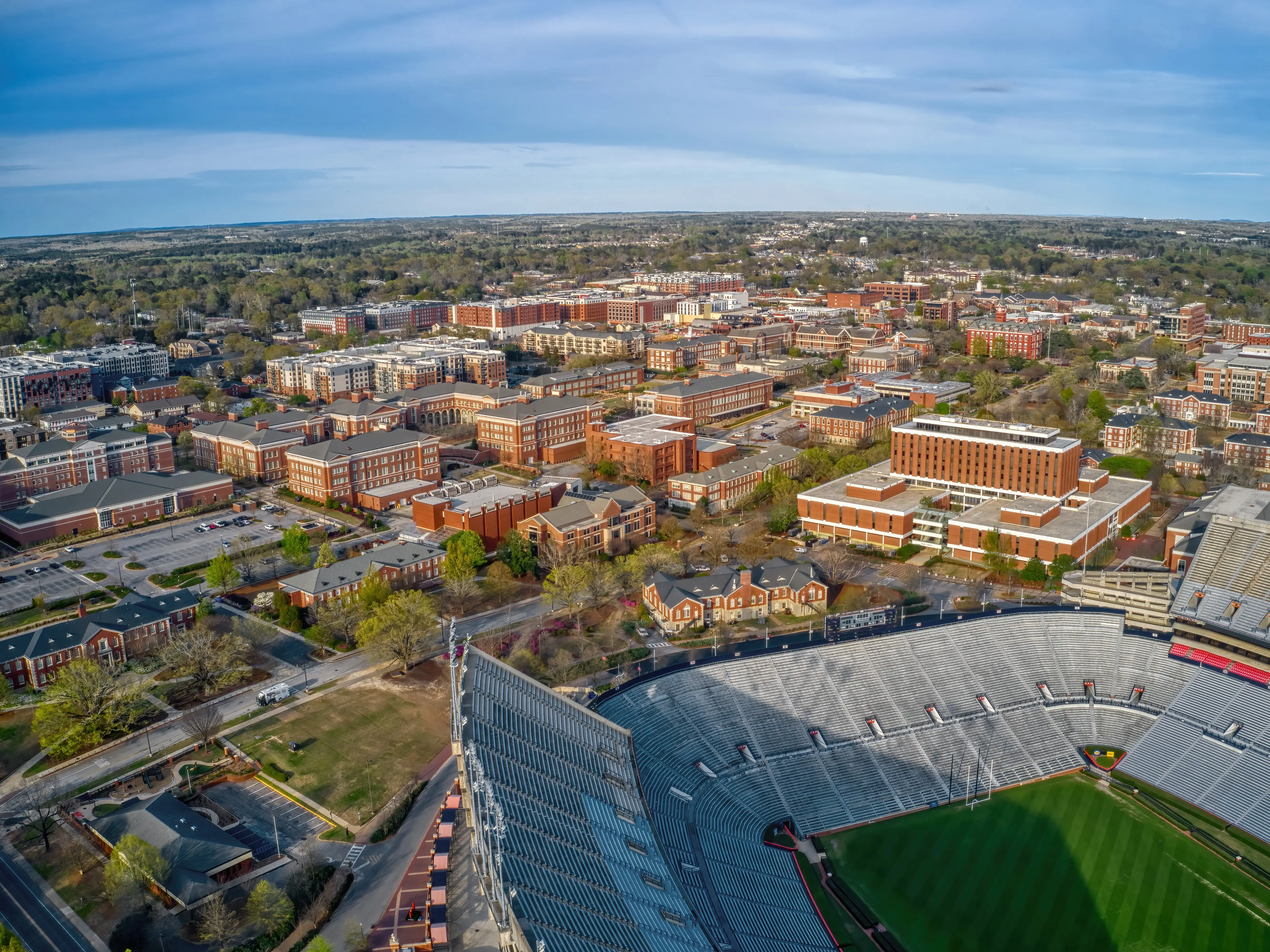 Aerial View of the Town and University of Auburn, Alabama